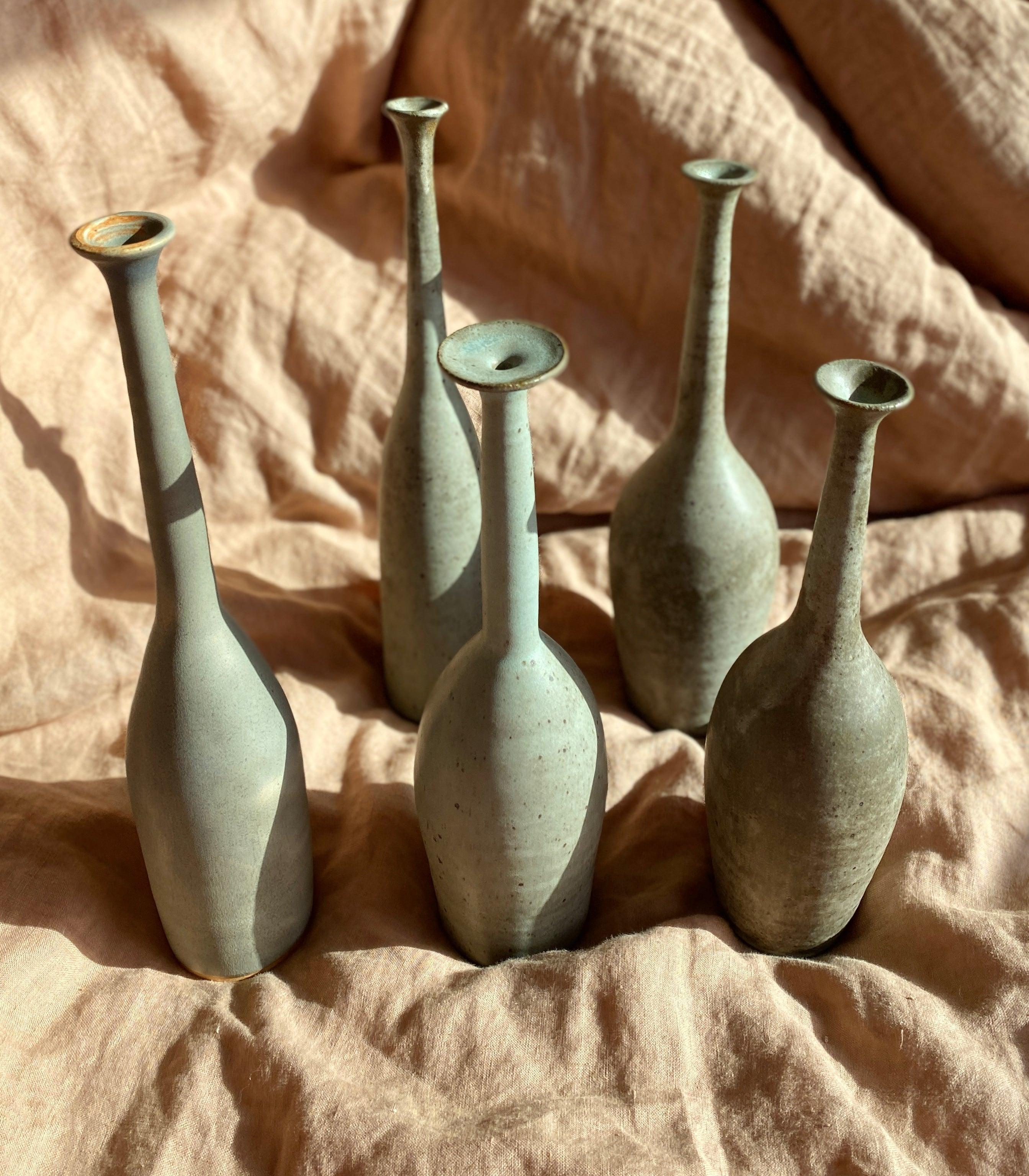 Gray and tan decorative bottle No. 1 - Dana Chieco Studio