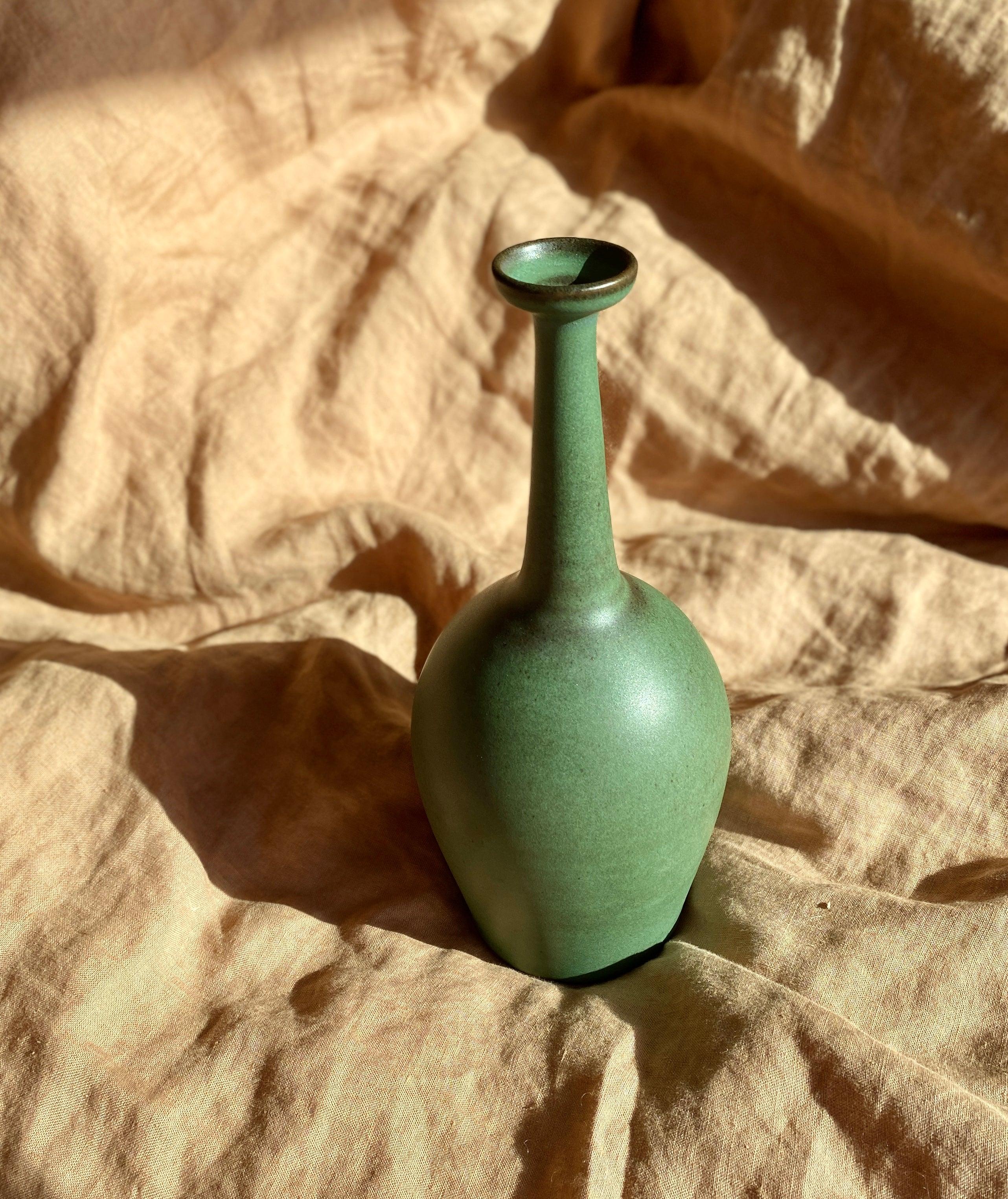 Green decorative bottle No. 14 - Dana Chieco Studio