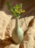 Matte white carved speckled decorative bottle No. 6 - Dana Chieco Studio