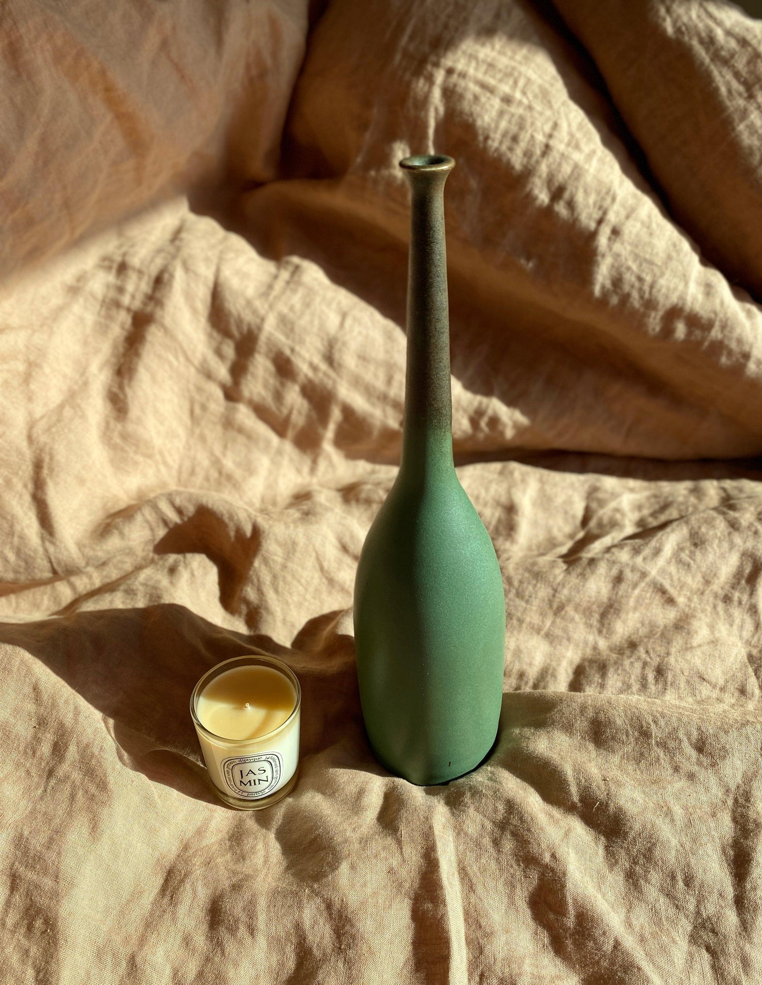 Green decorative bottle No. 11 - Dana Chieco Studio