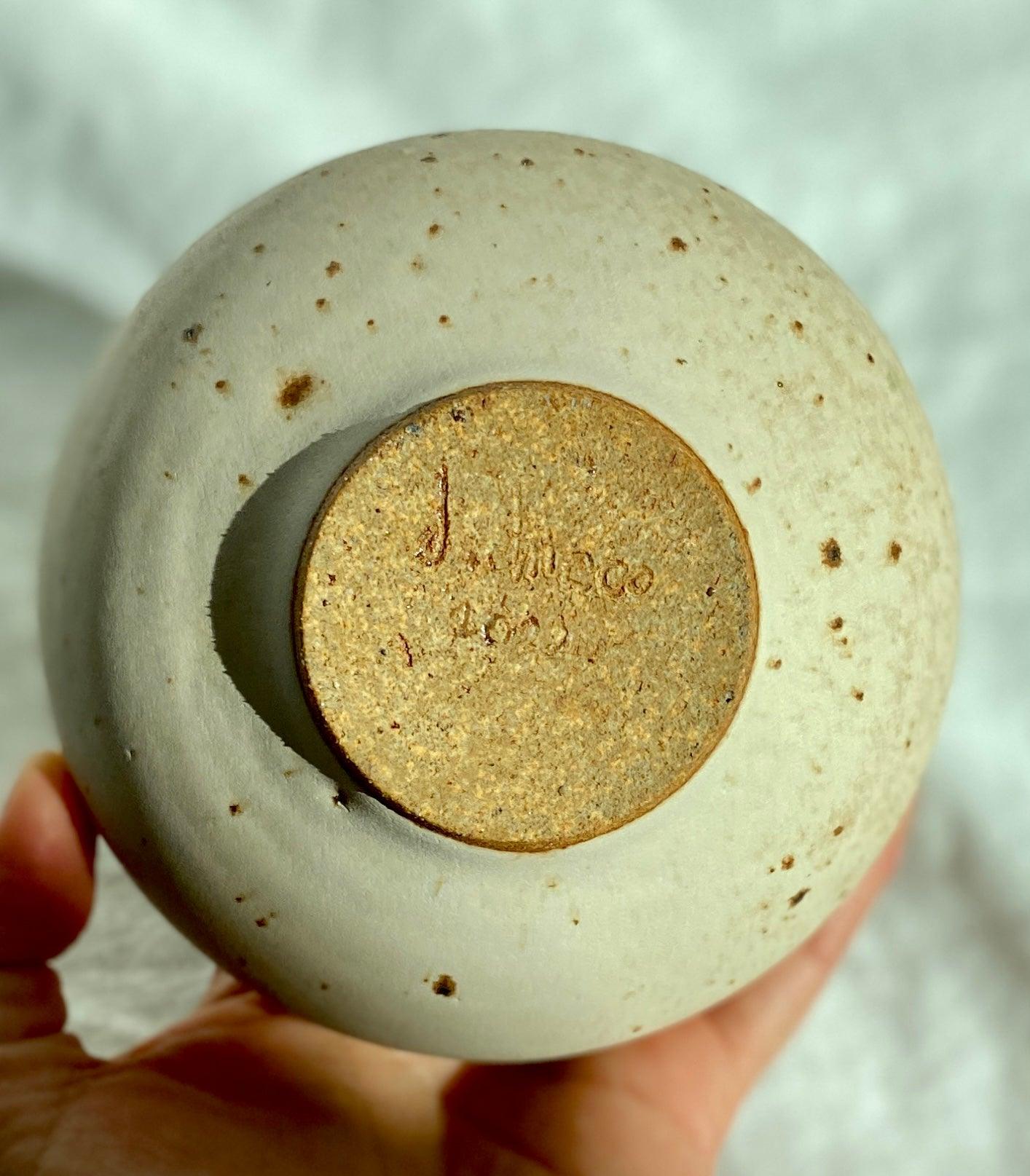 Warm satin white speckled vessel no. 1 - Dana Chieco Studio