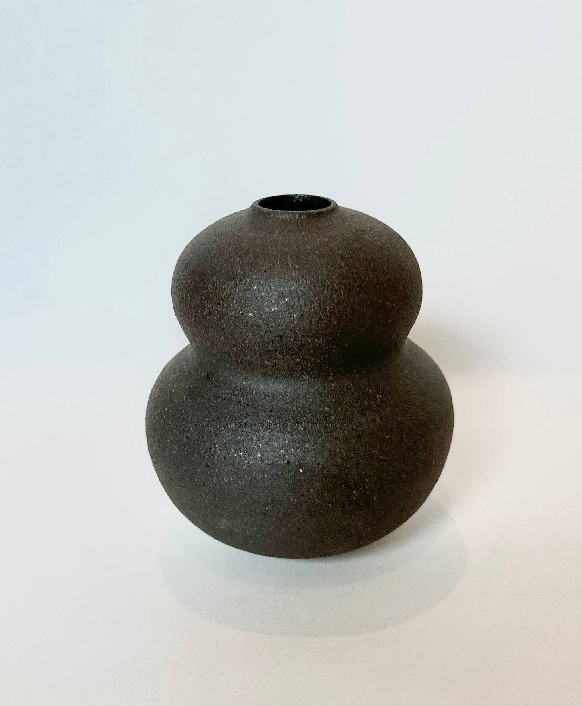 Black clay bubble vase no. 9