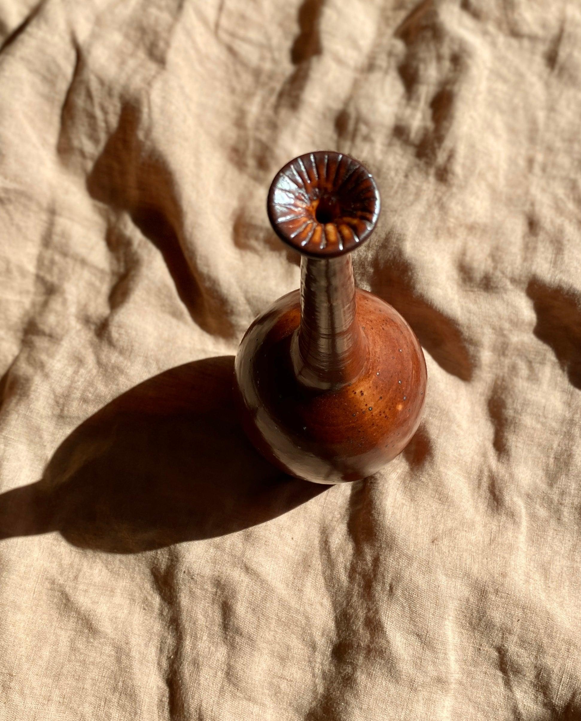 Dark Shino decorative bottle No. 4 - Dana Chieco Studio