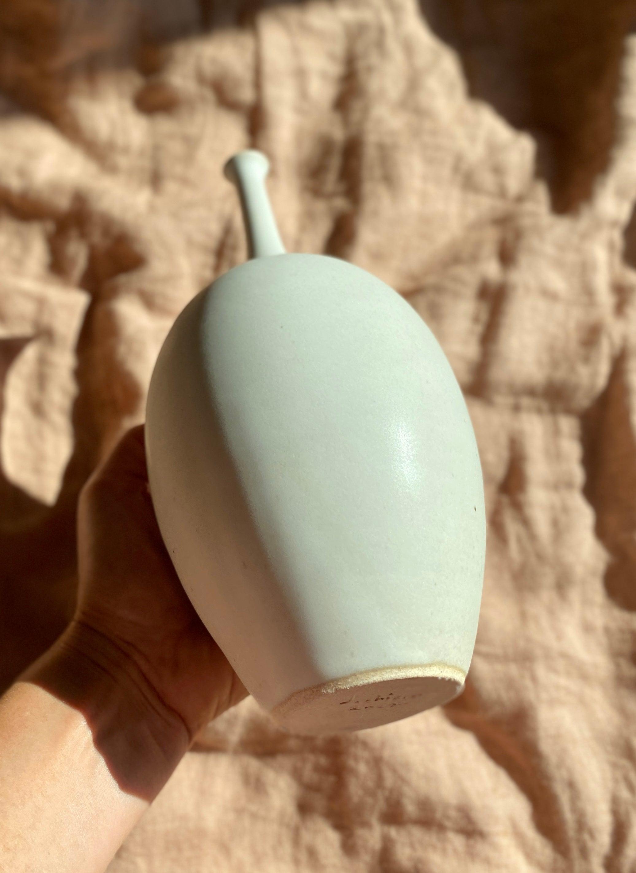Matte white bottle-neck decorative vase No. 15 - Dana Chieco Studio