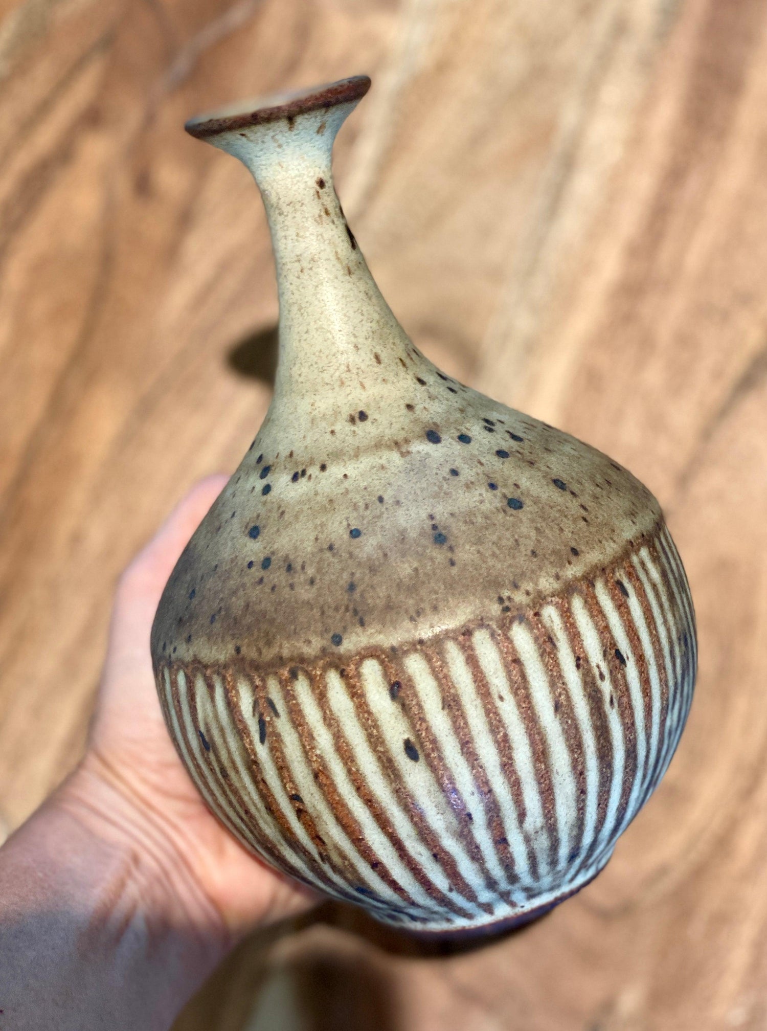 Matte white carved decorative bottle No. 1 - Dana Chieco Studio