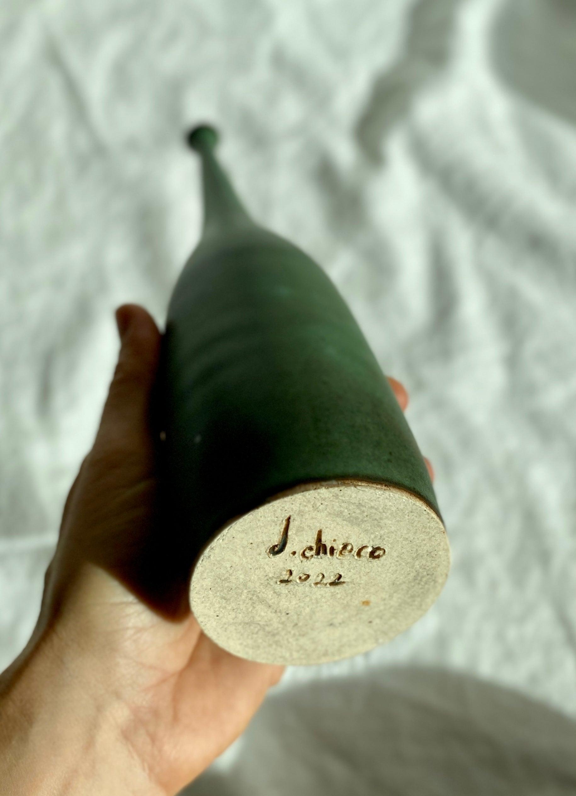 Green bottleneck vessel no. 22 - Dana Chieco Studio