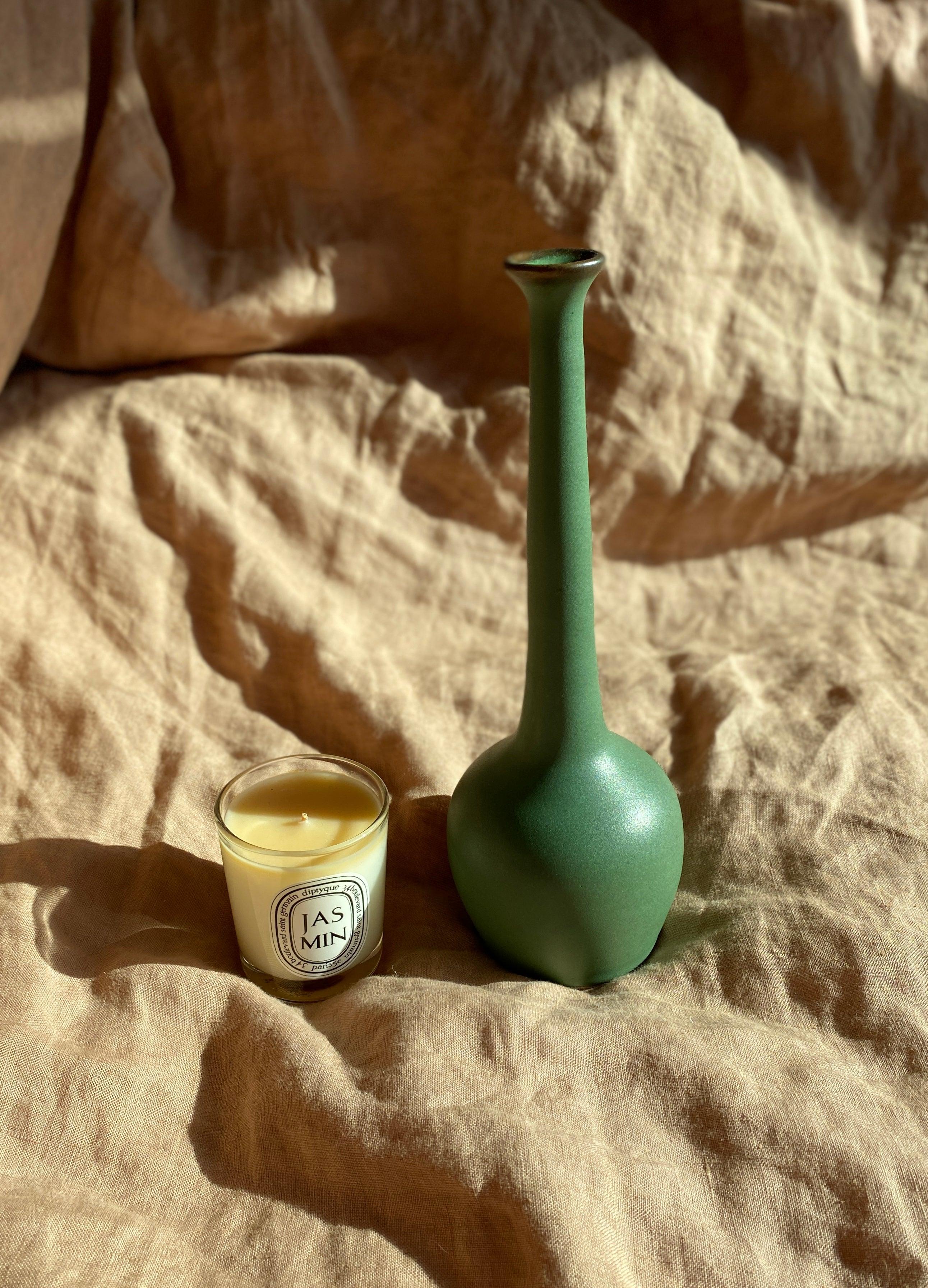 Green decorative bottle No. 8 - Dana Chieco Studio