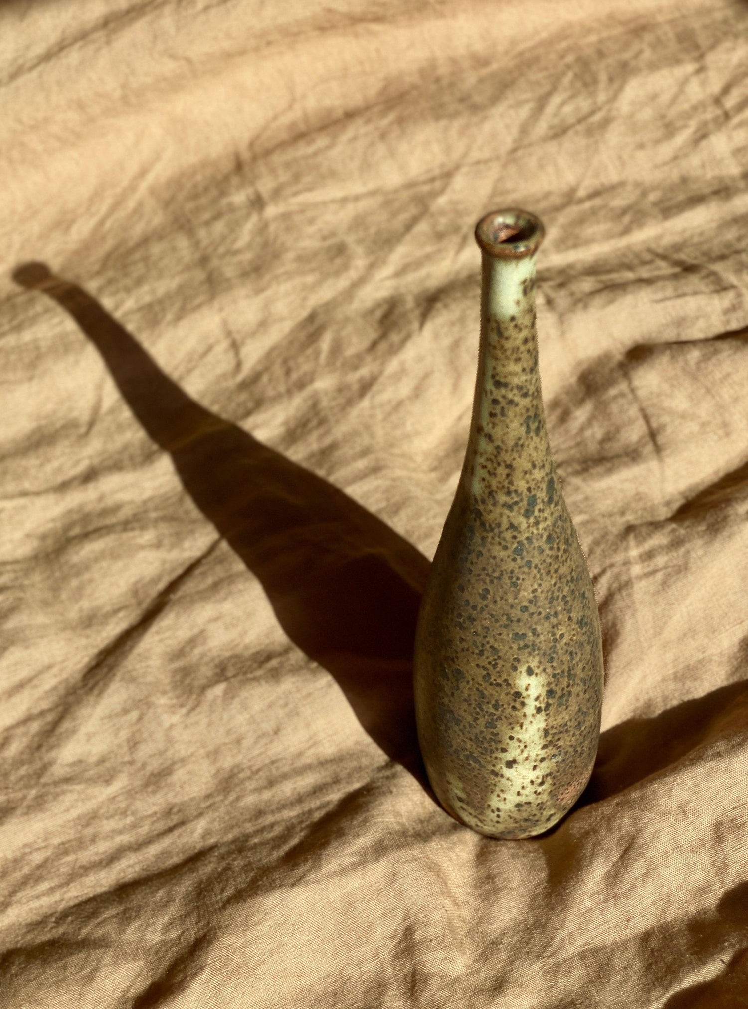Matte white speckled decorative bottle No. 9 - Dana Chieco Studio