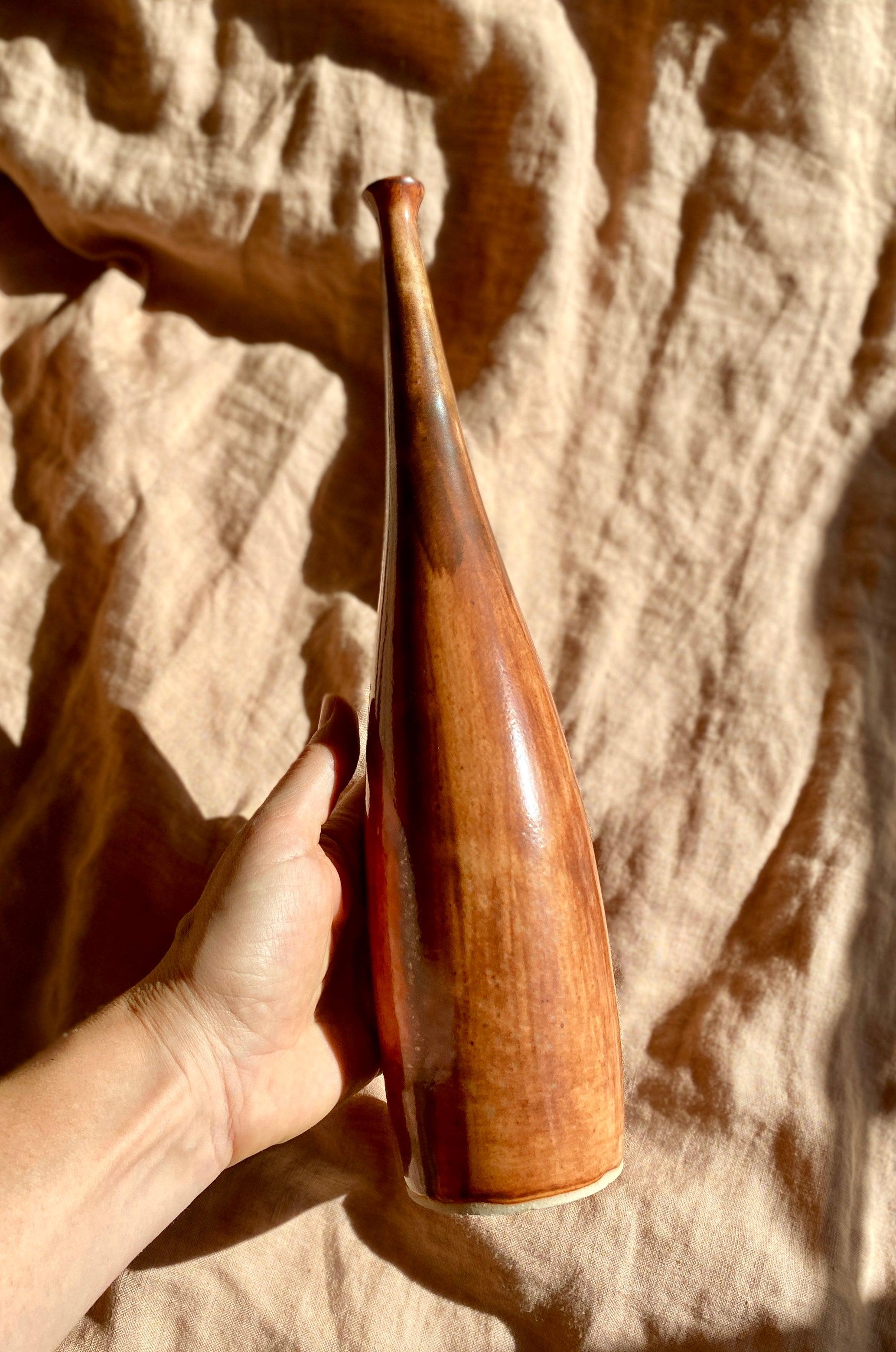 Shino decorative bottle brushed with iron oxide No. 13 - Dana Chieco Studio