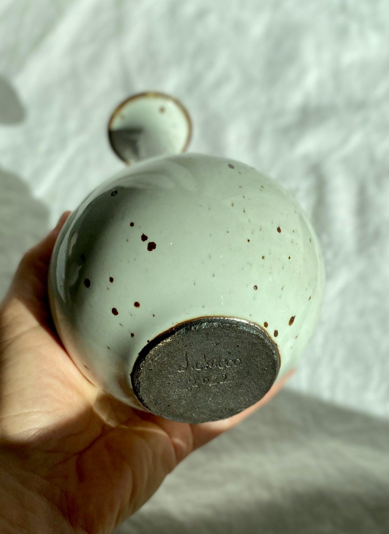 Glossy white speckled bottleneck no. 2 - Dana Chieco Studio