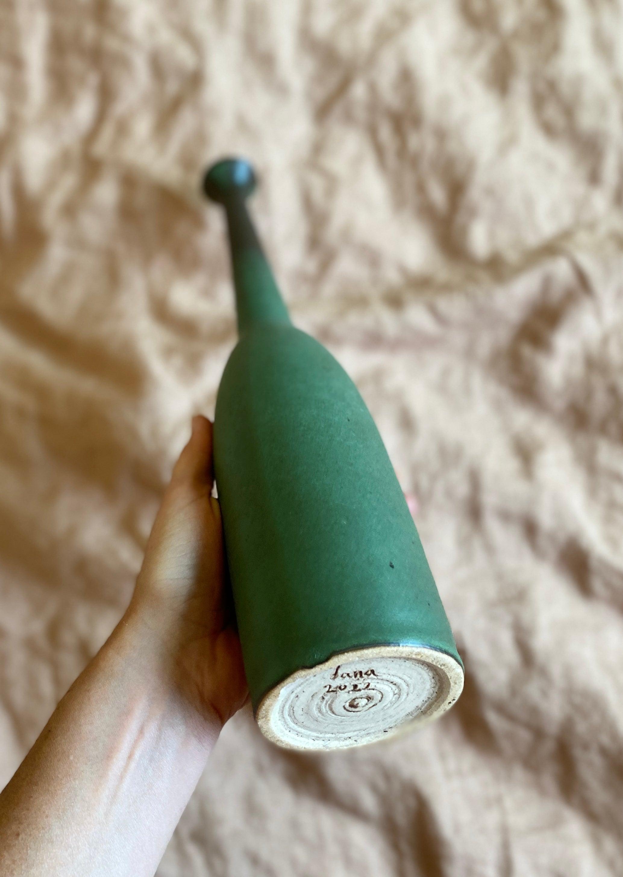 Green decorative bottle No. 10 - Dana Chieco Studio