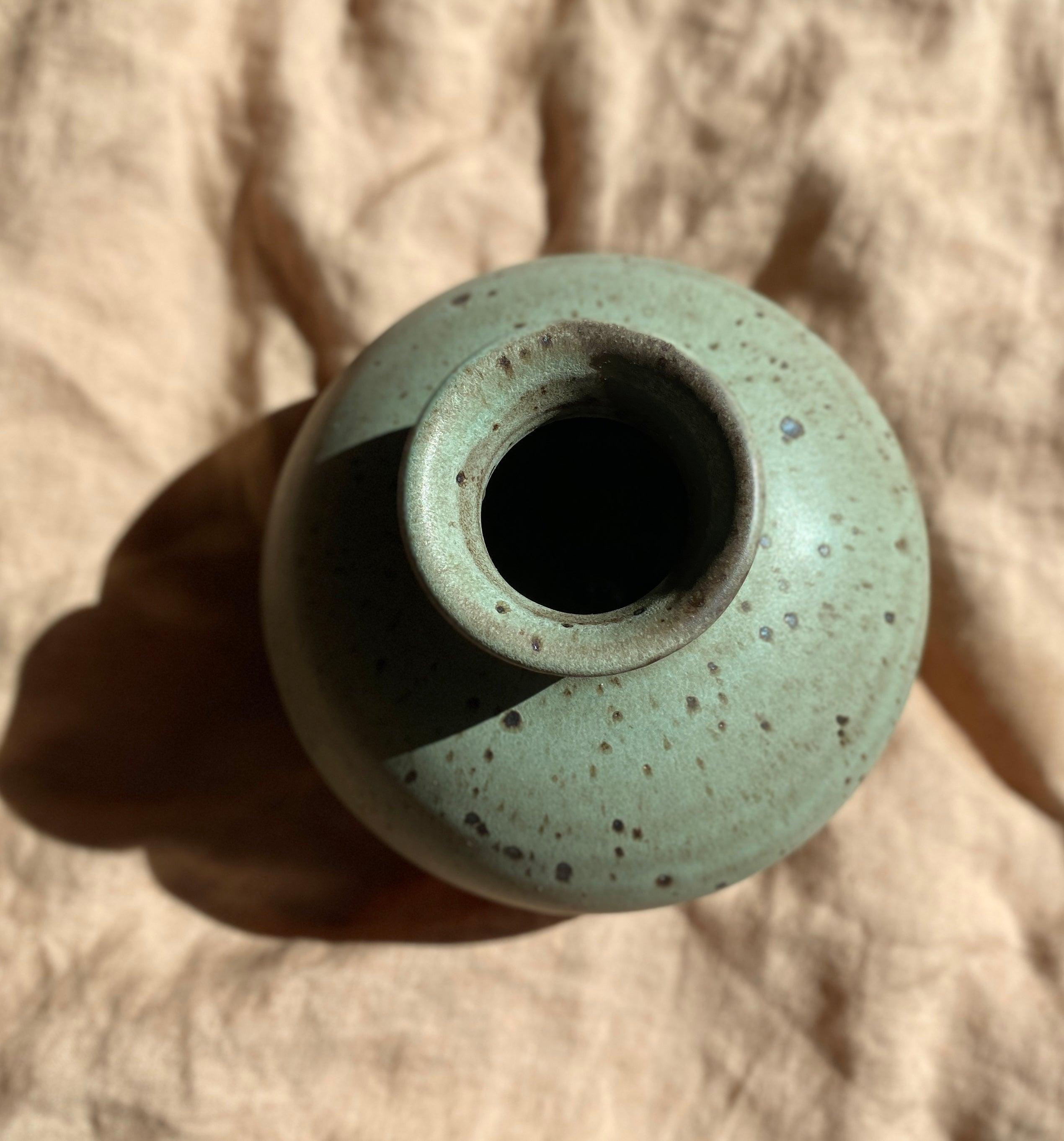 Blue speckled vase No. 7 - Dana Chieco Studio