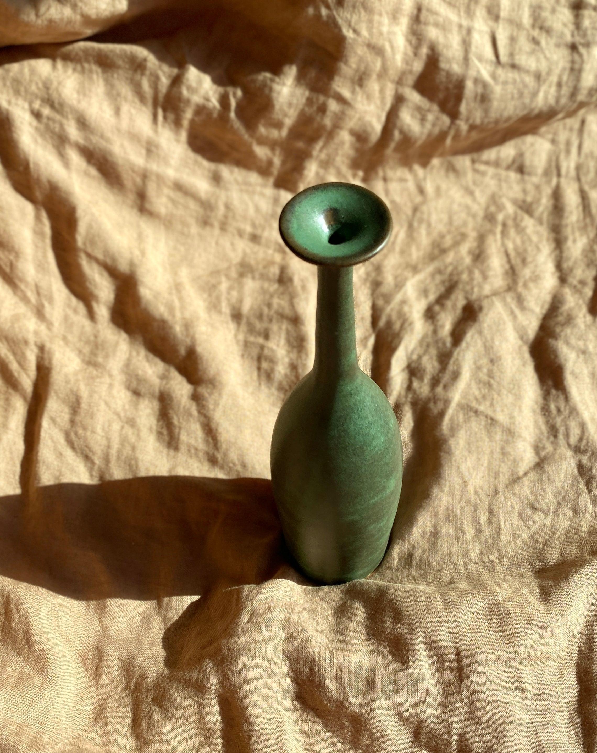 Green decorative bottle No. 9 - Dana Chieco Studio