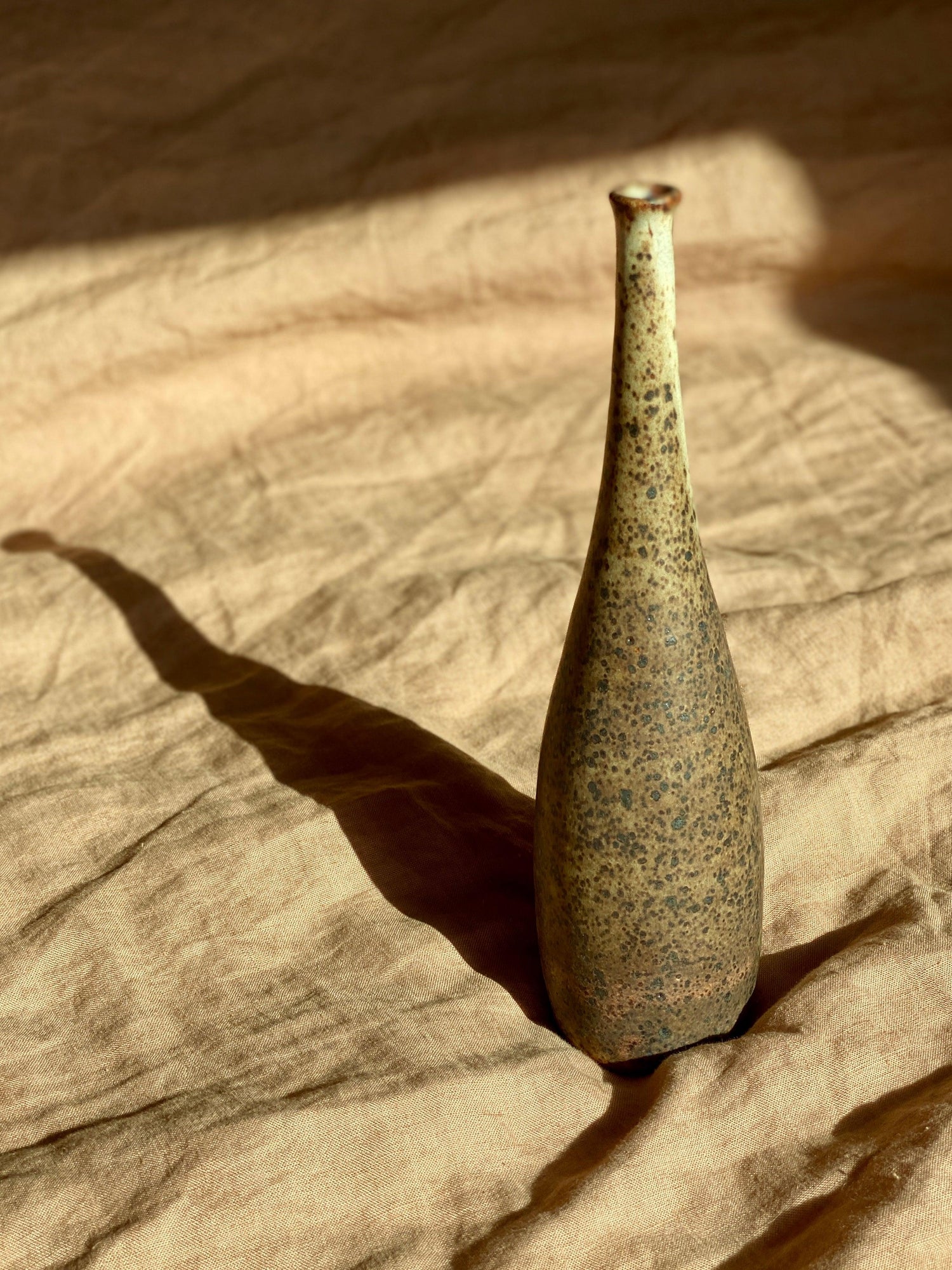 Matte white speckled decorative bottle No. 9 - Dana Chieco Studio