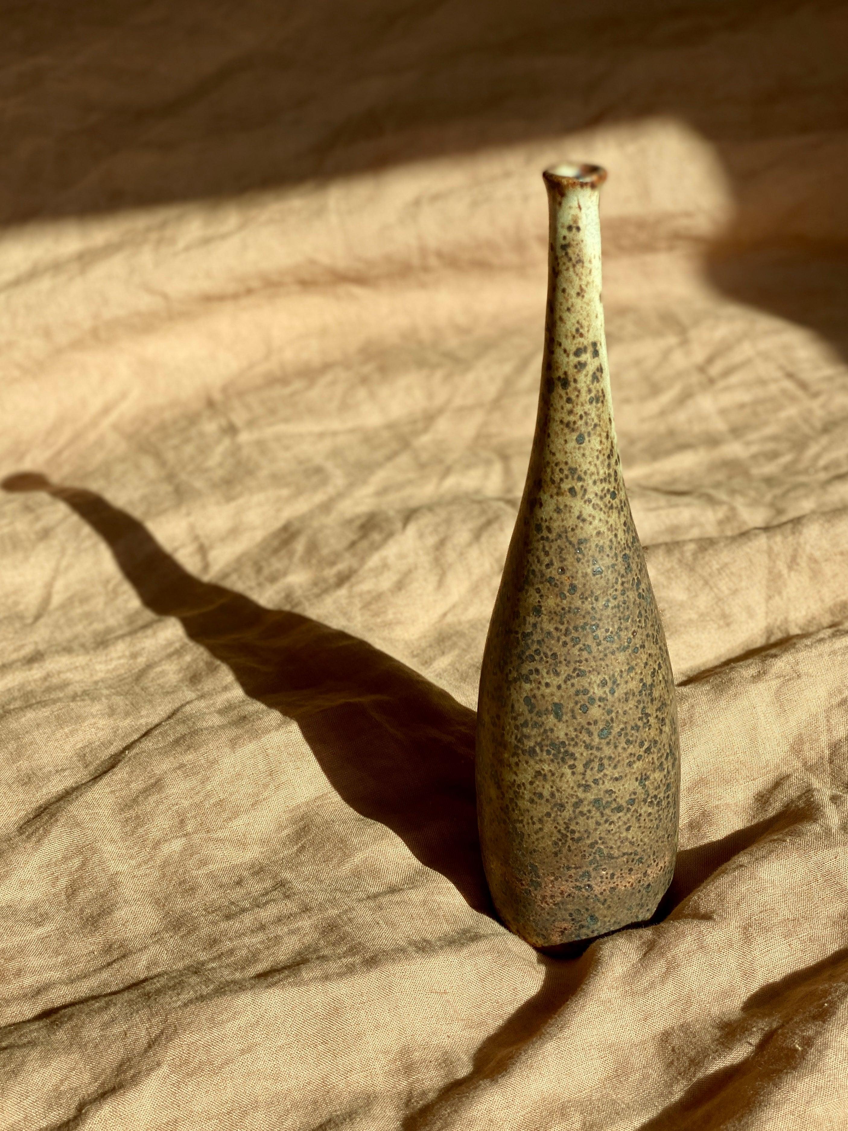 Matte white speckled decorative bottle No. 9 - Dana Chieco Studio