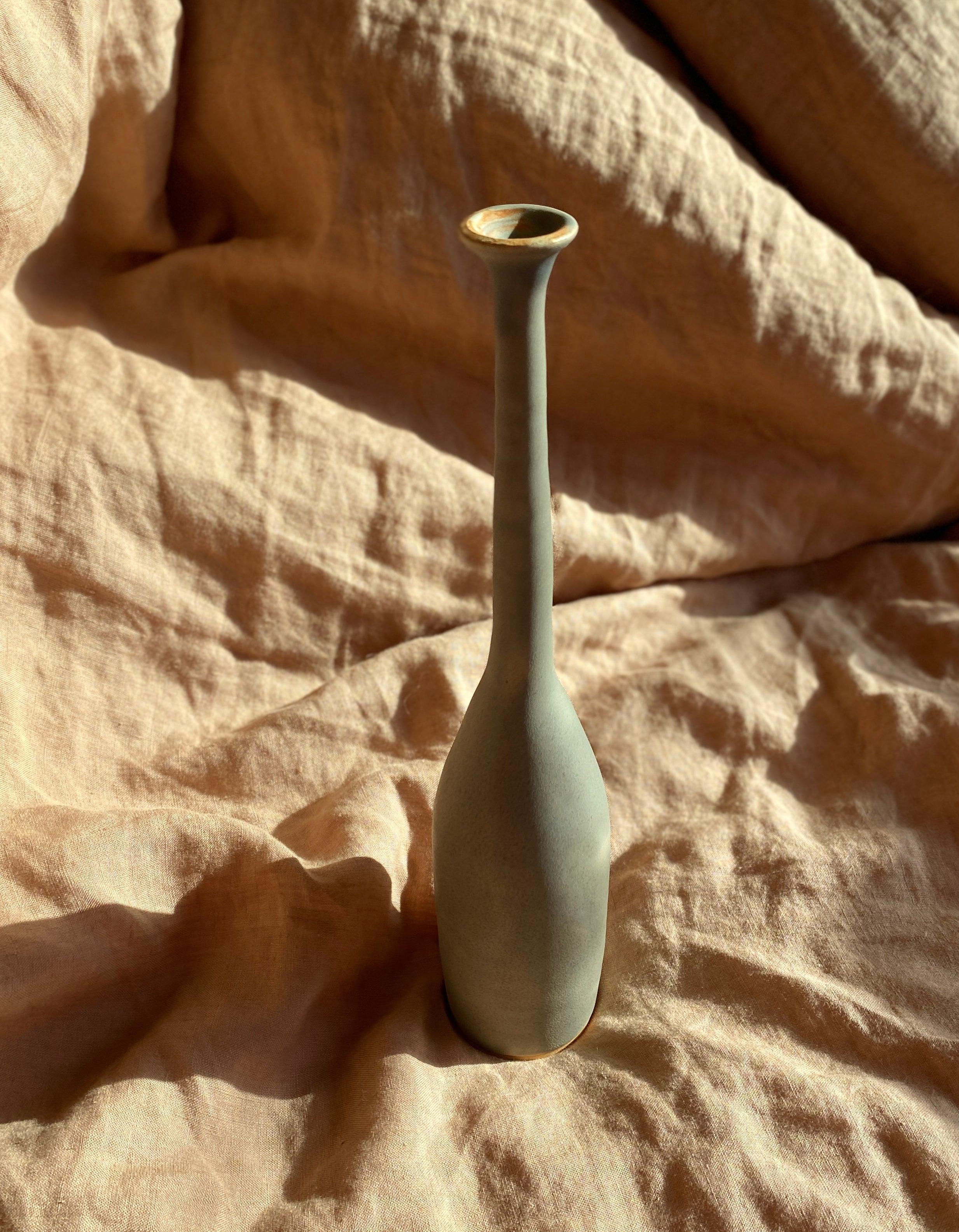 Gray and tan decorative bottle No. 1 - Dana Chieco Studio