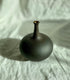 Black clay wide bottleneck no. 4 - Dana Chieco Studio