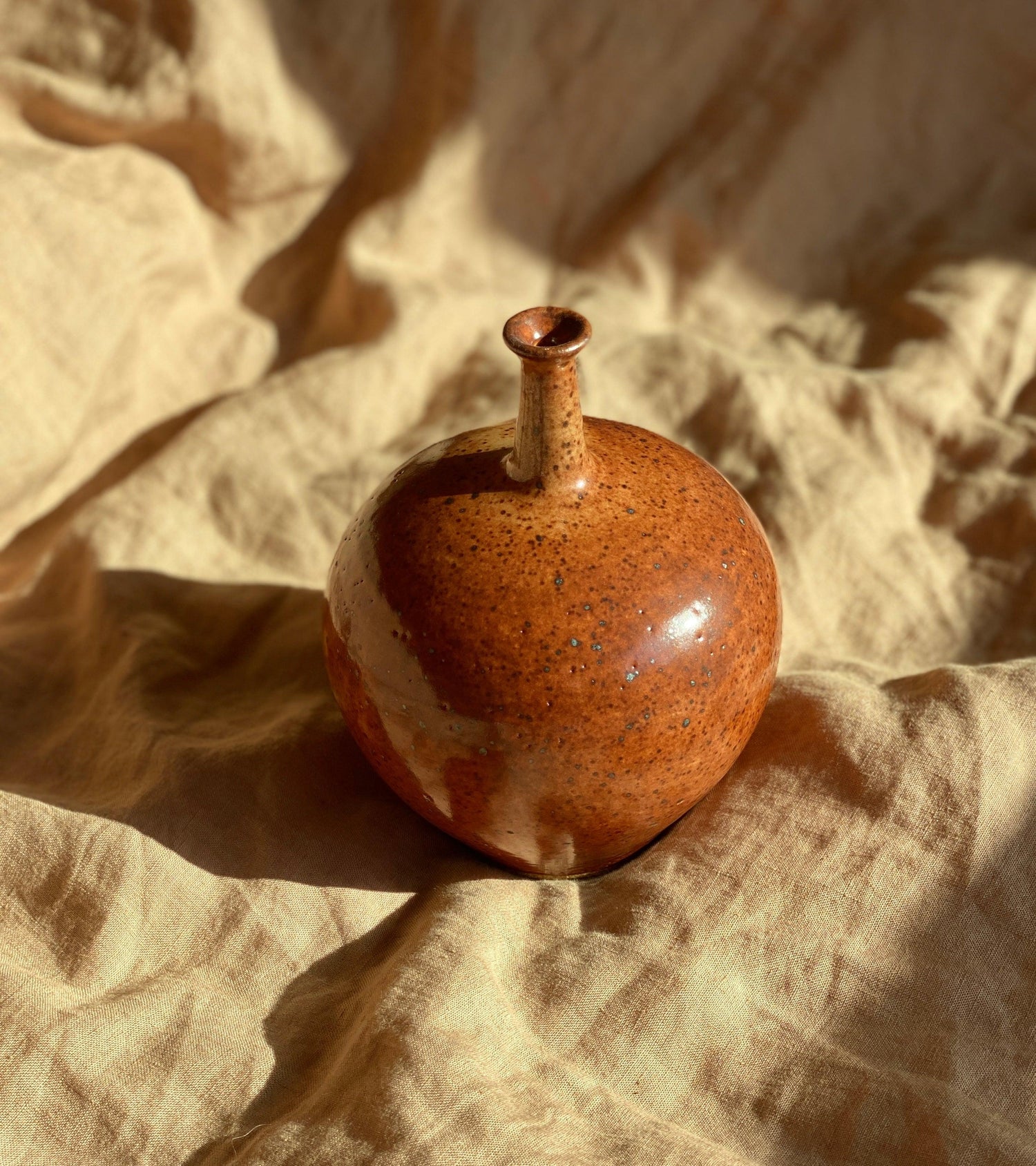 Shino wide bottle-neck decorative vase No. 3 - Dana Chieco Studio