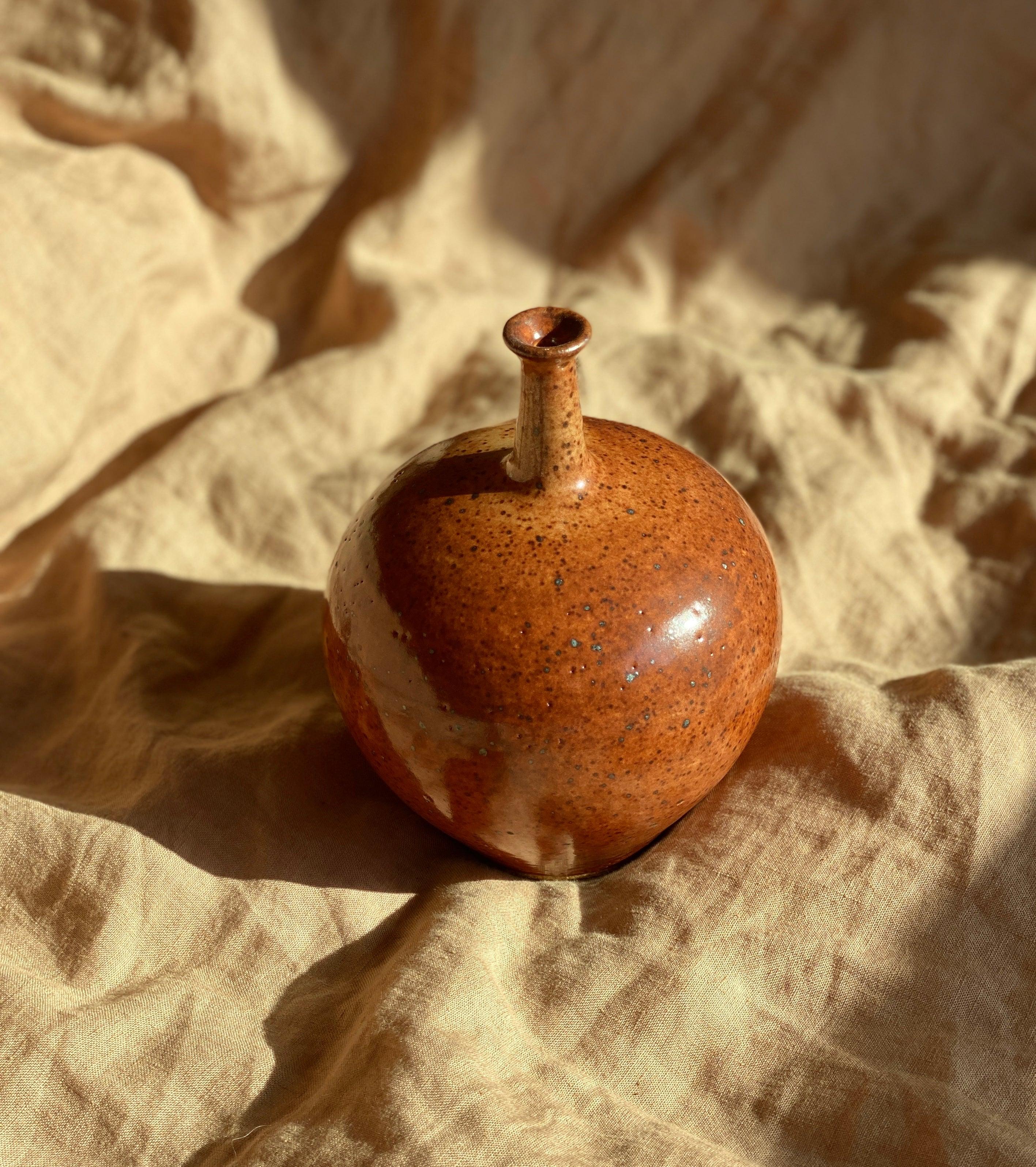 Shino wide bottle-neck decorative vase No. 3 - Dana Chieco Studio