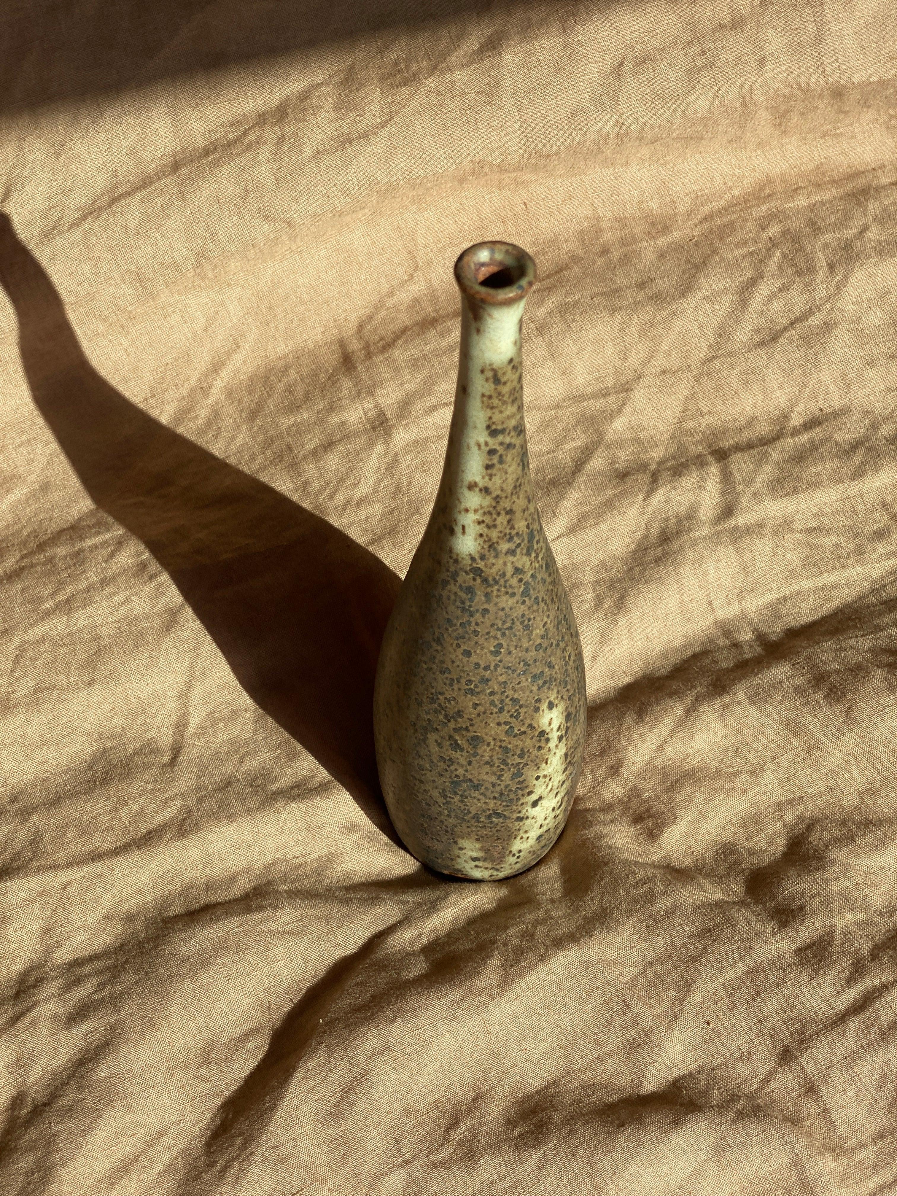 Matte white speckled decorative bottle No. 9 - Dana Chieco Studio