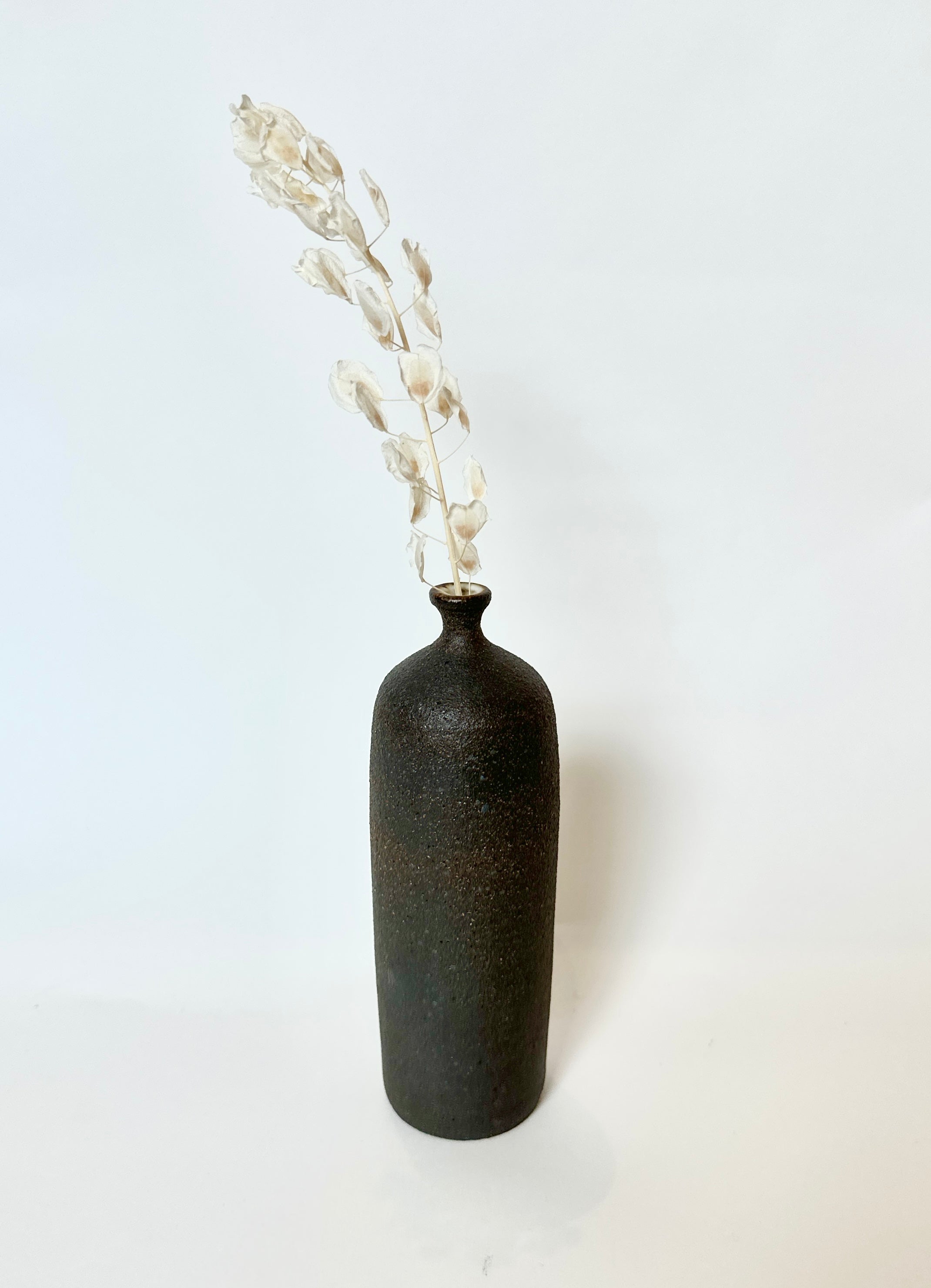 Black clay tall slim vase no. 2