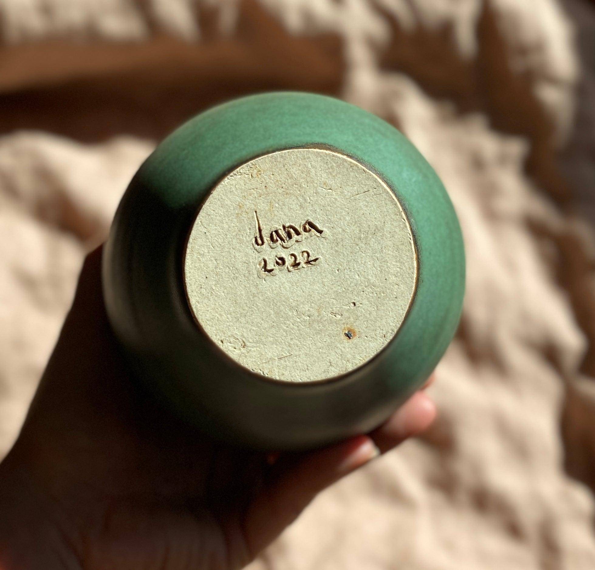 Green decorative bottle No. 7 - Dana Chieco Studio