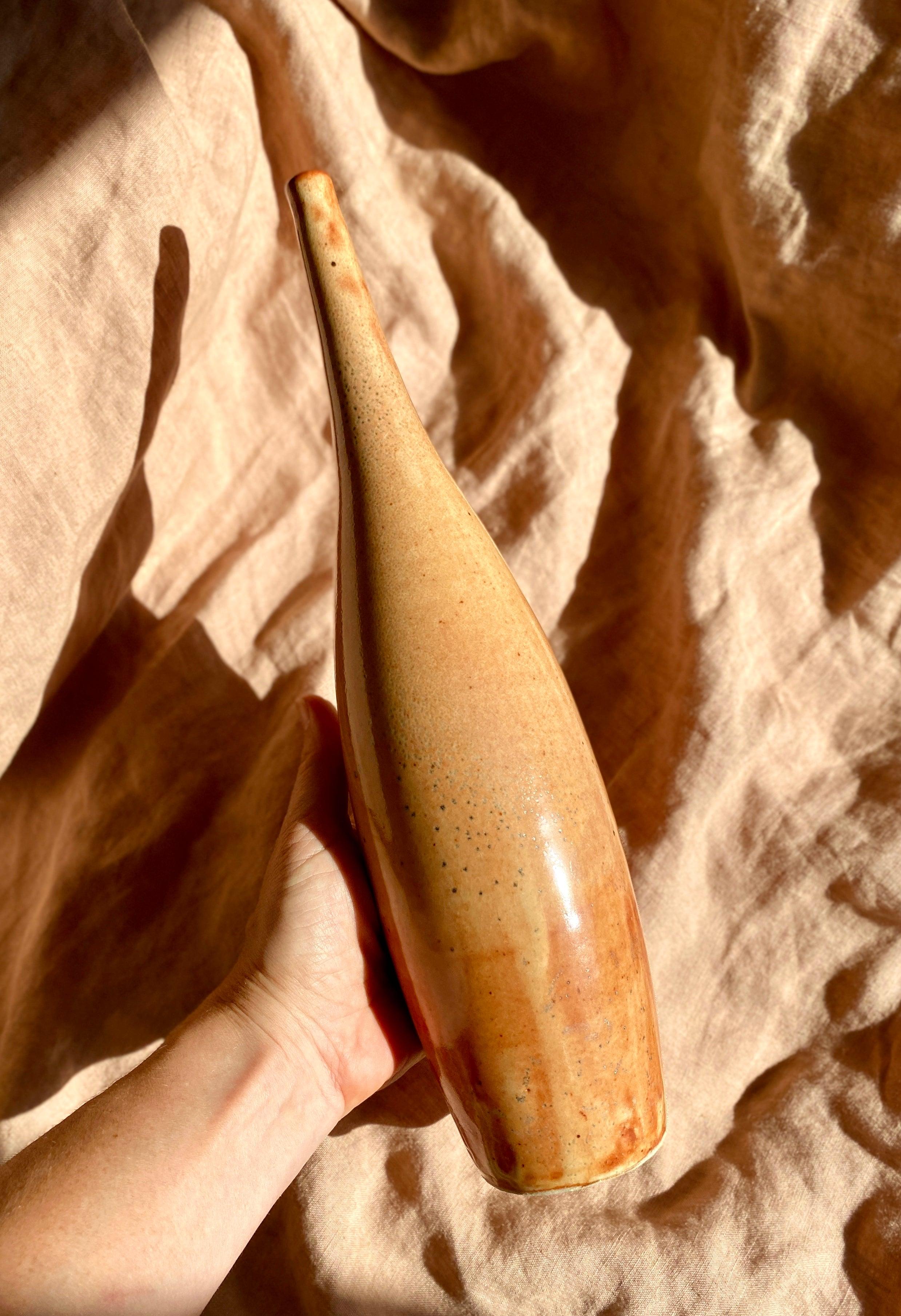 Shino tall rustic decorative bottle No. 15 - Dana Chieco Studio