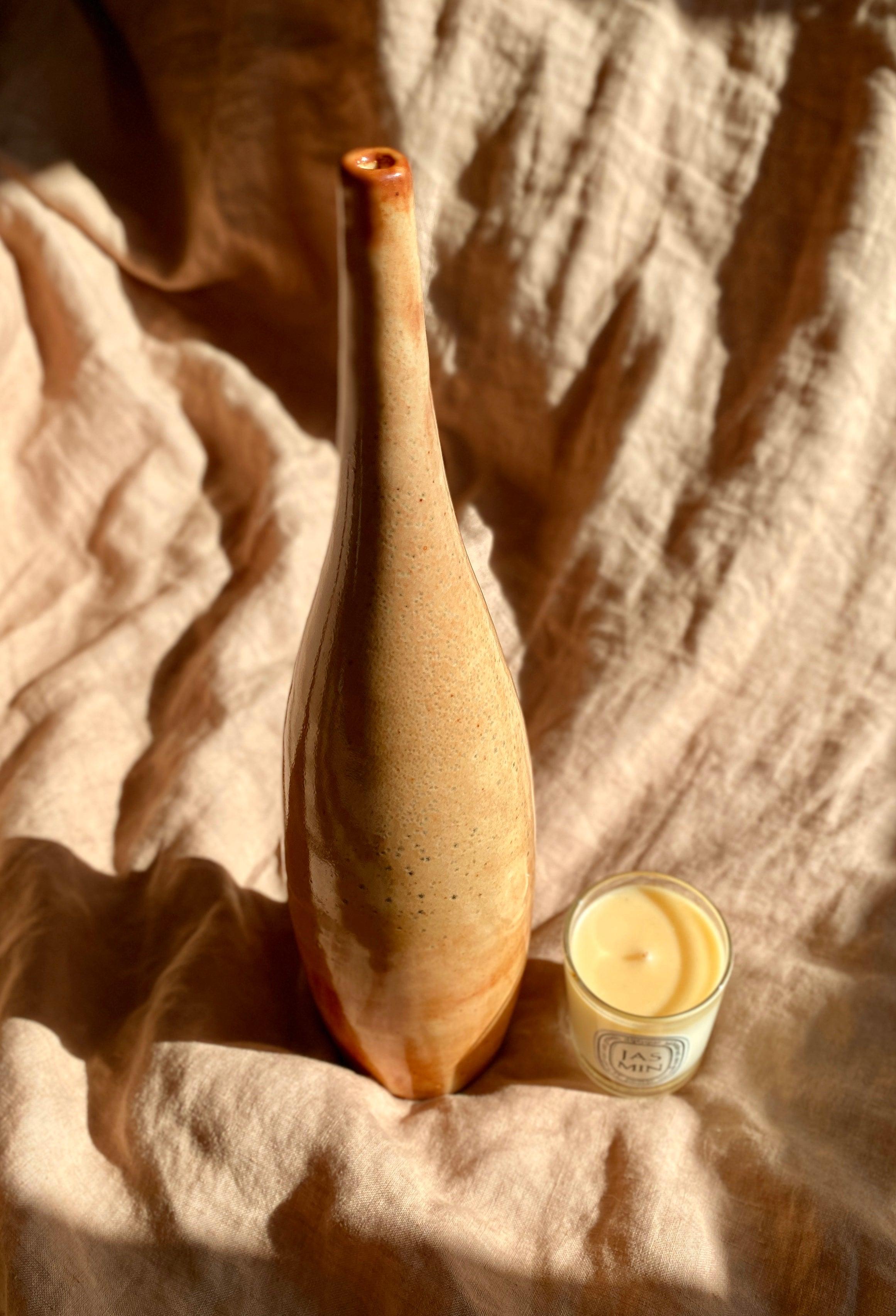 Shino tall rustic decorative bottle No. 15 - Dana Chieco Studio