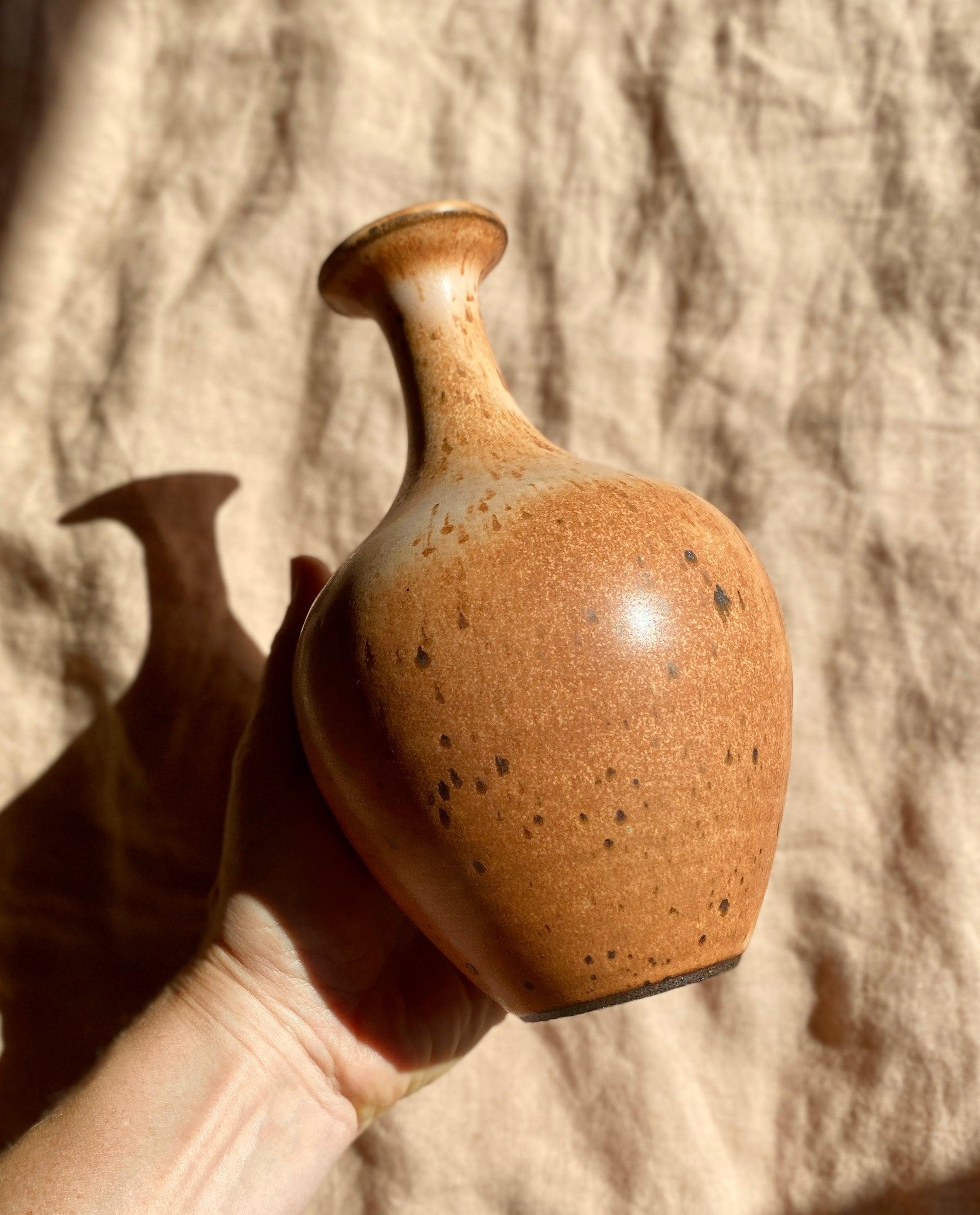 Pink/peach speckled bottle neck vase No. 6 - Dana Chieco Studio