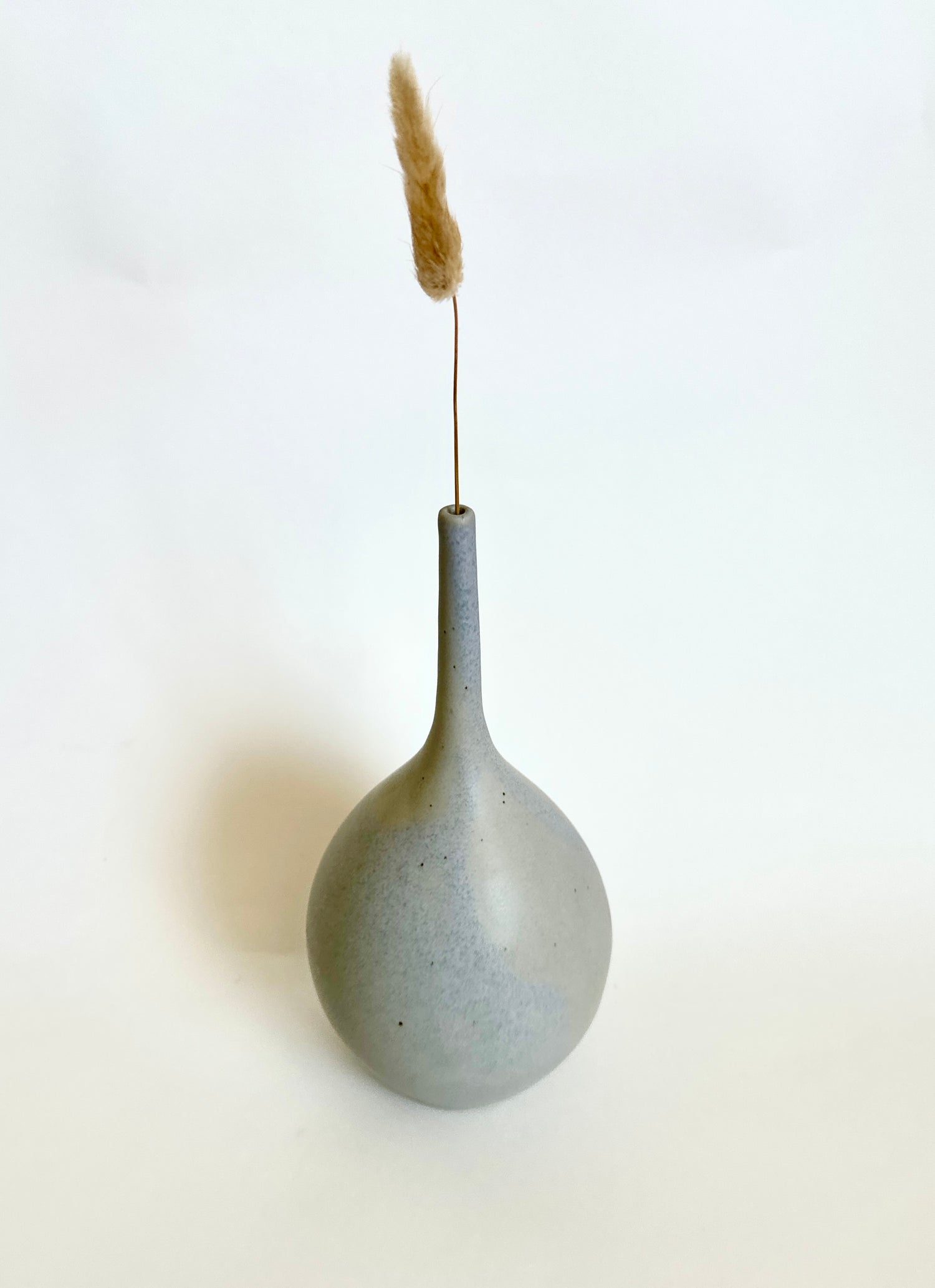 Lavender porcelain skinny-neck teardrop vase
