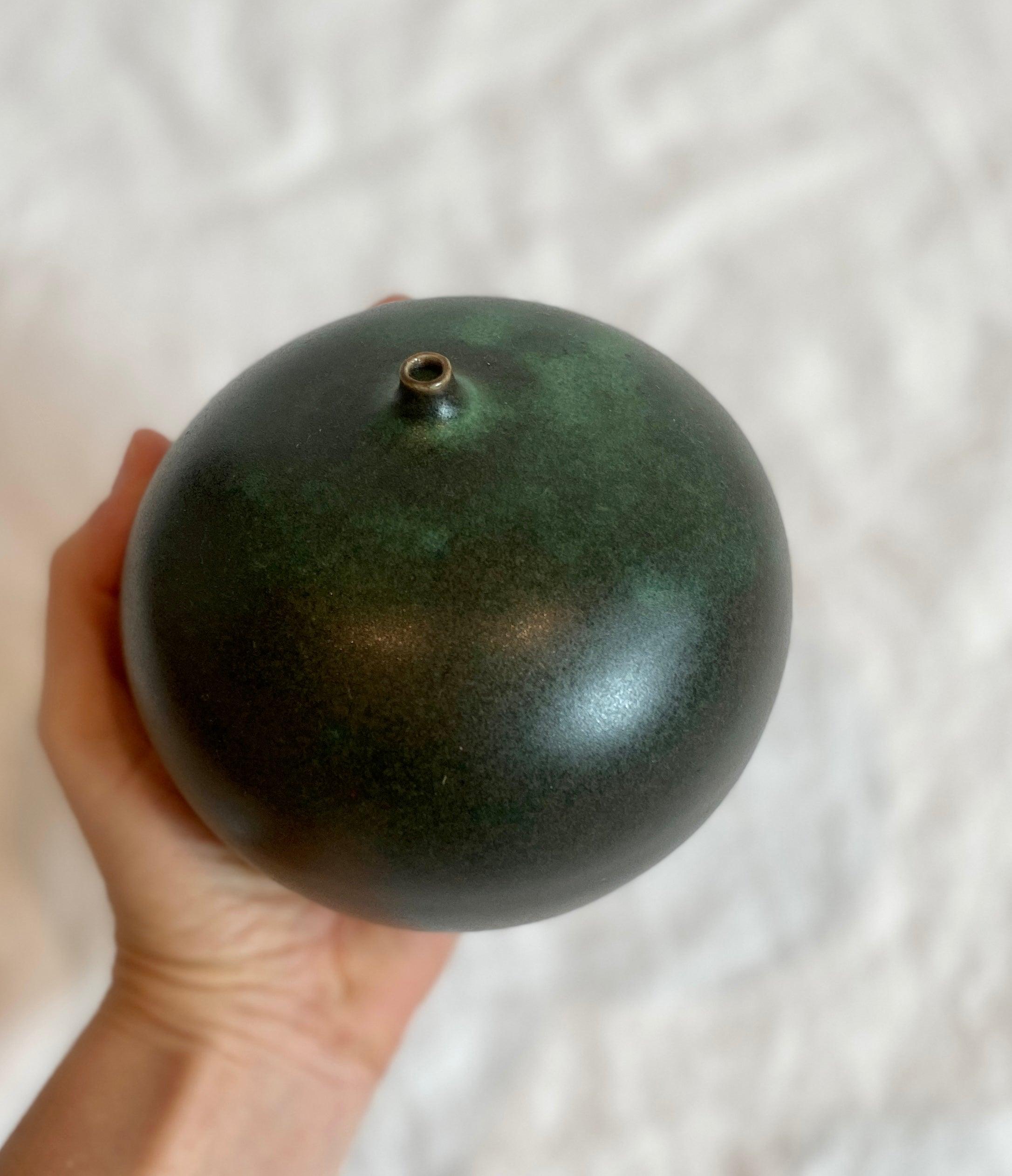 Green wide tiny neck vessel no. 24 - Dana Chieco Studio