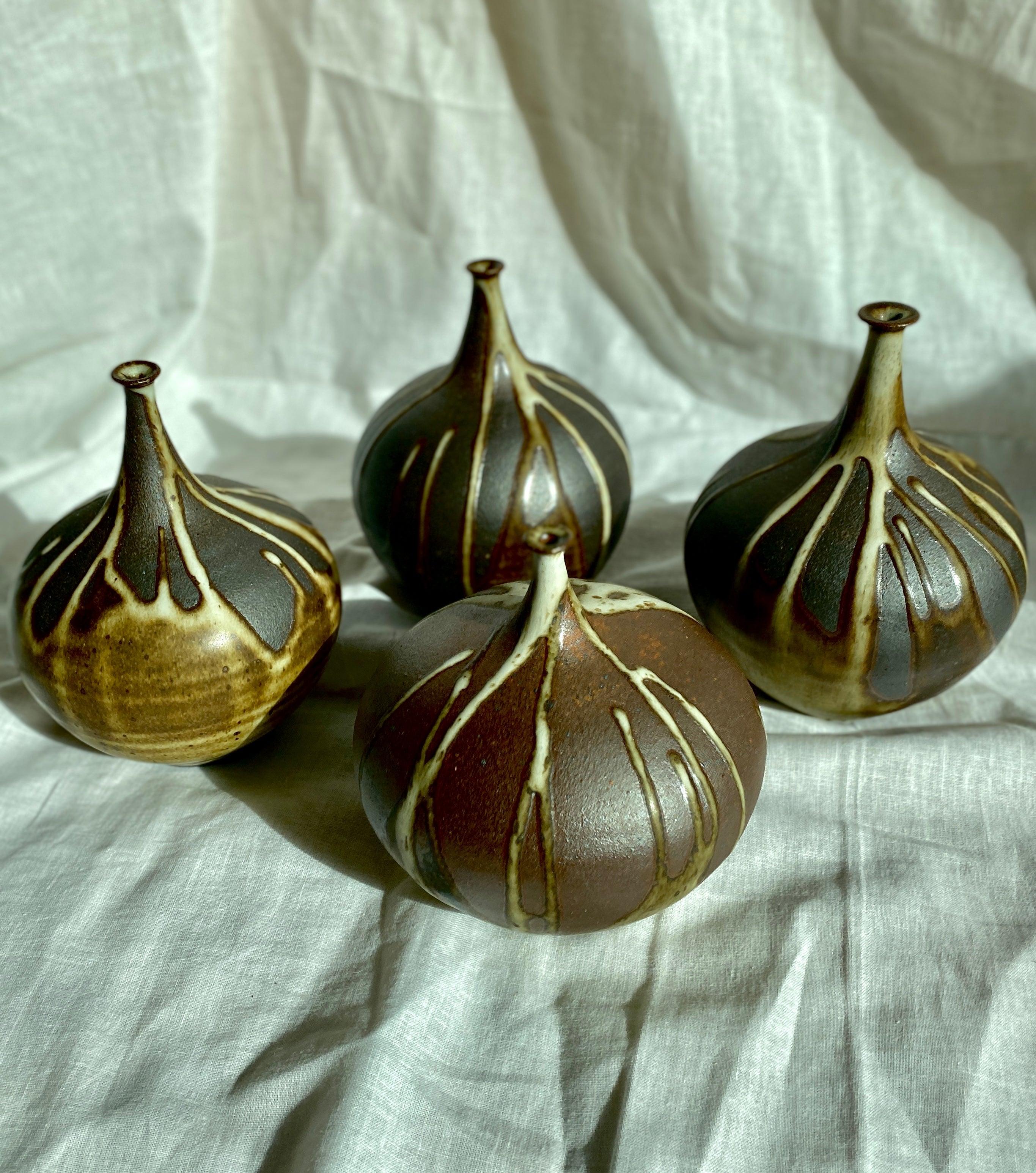 Poured glaze on red clay no. 1 - Dana Chieco Studio