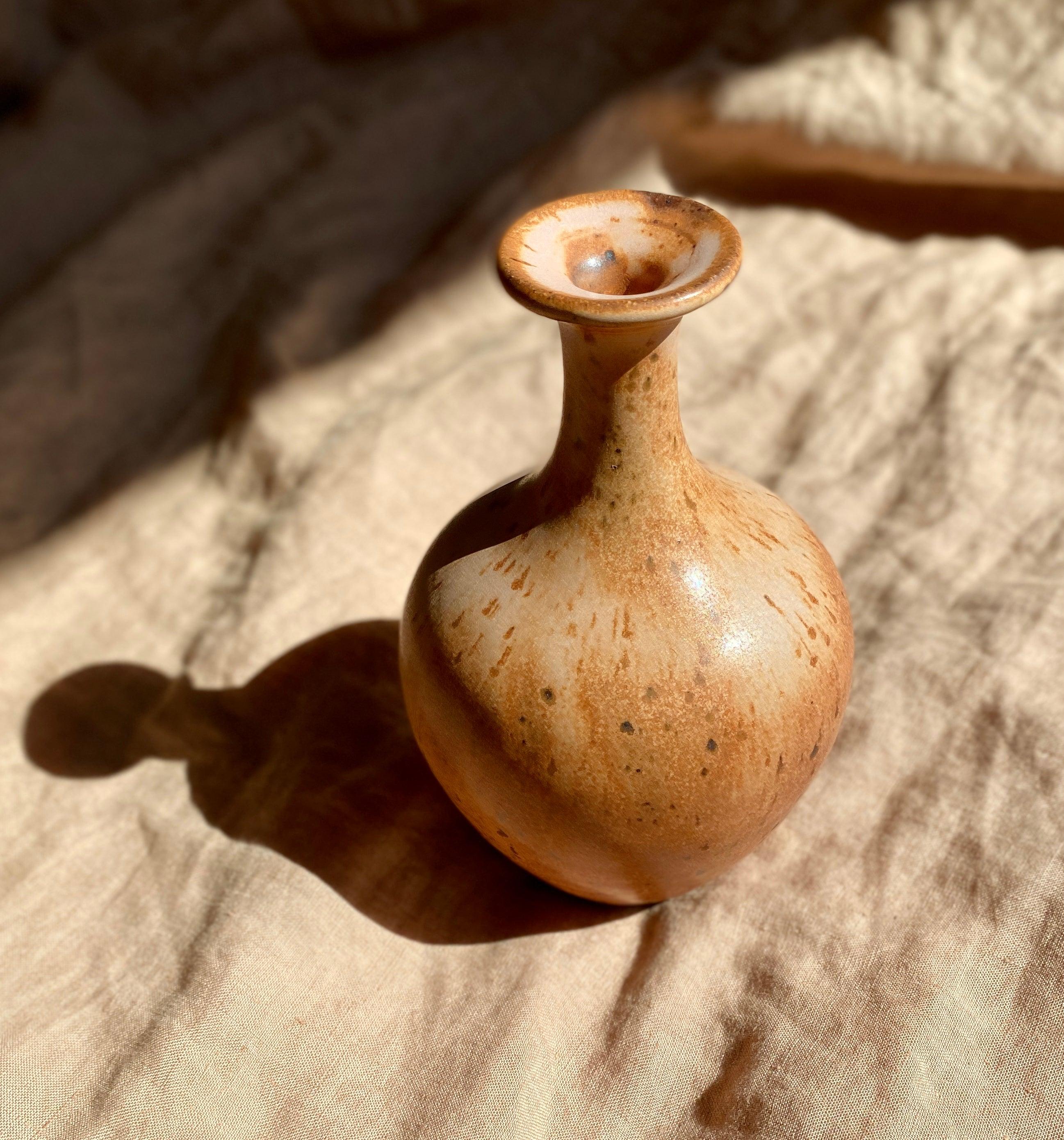 Pink/peach speckled bottle neck vase No. 6 - Dana Chieco Studio