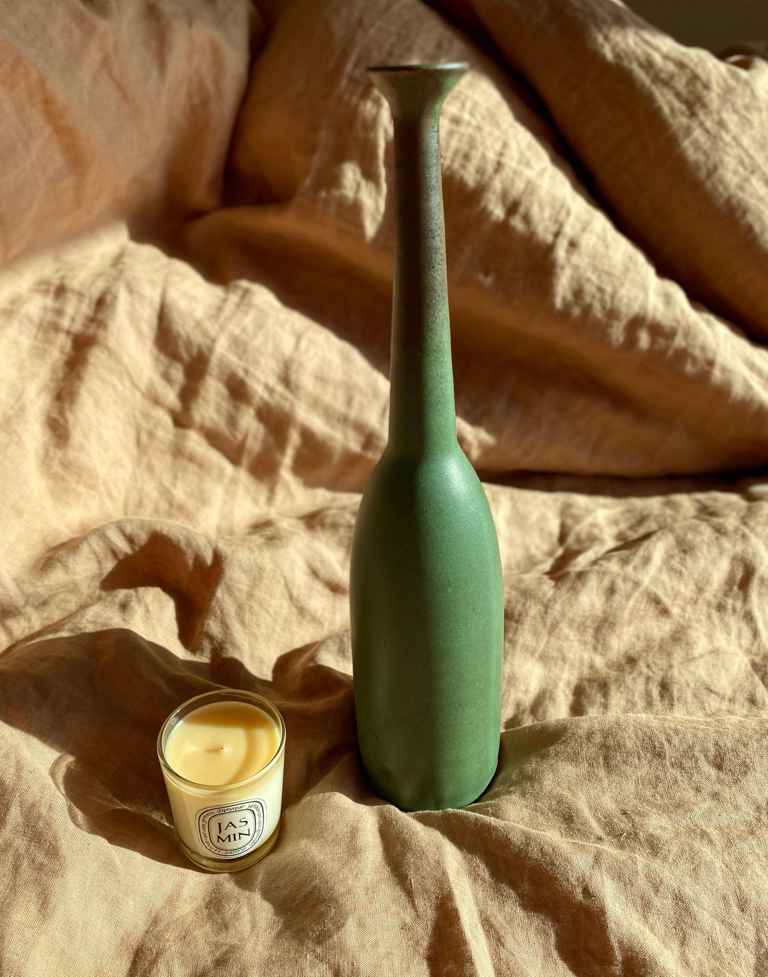 Green decorative bottle No. 10 - Dana Chieco Studio