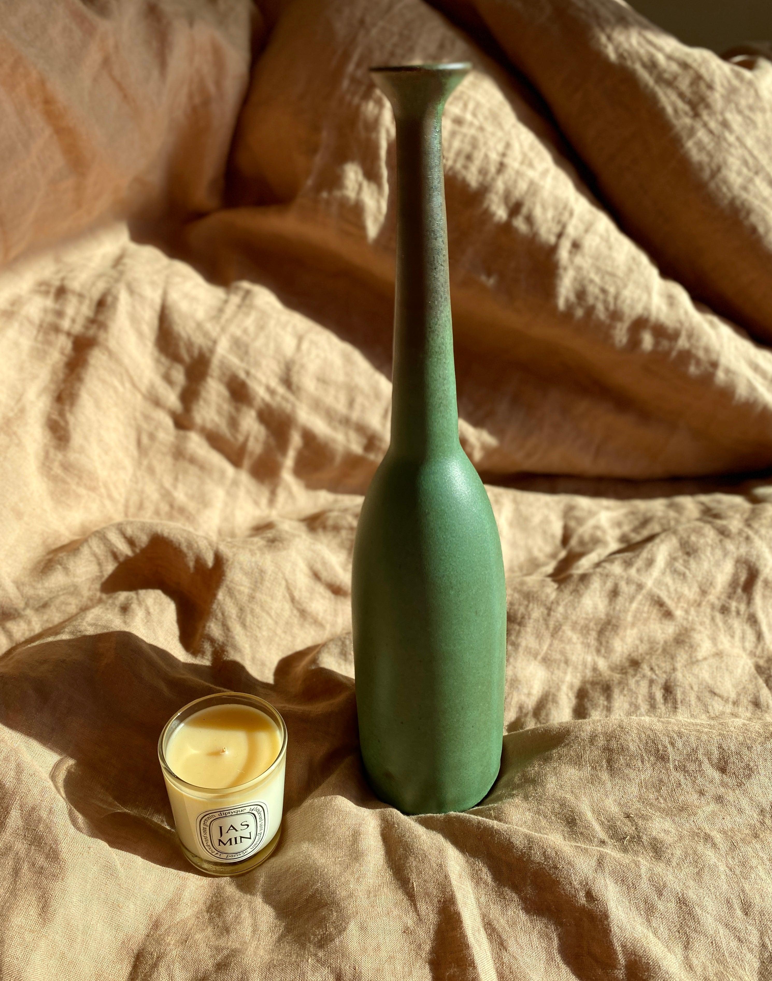 Green decorative bottle No. 10 - Dana Chieco Studio