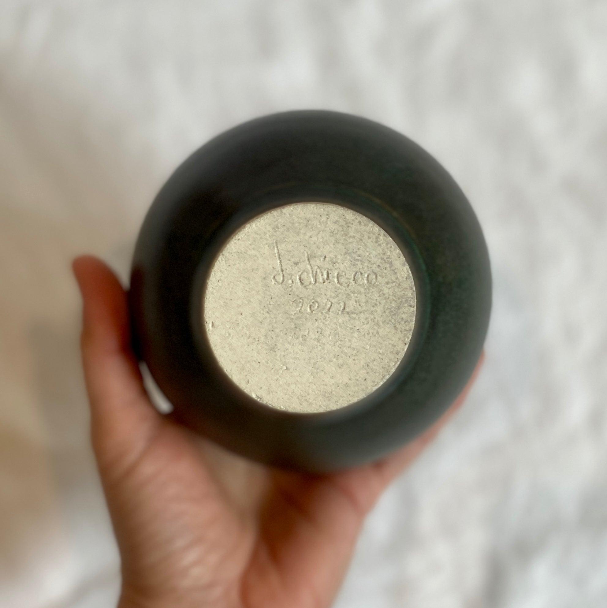 Green wide tiny neck vessel no. 24 - Dana Chieco Studio