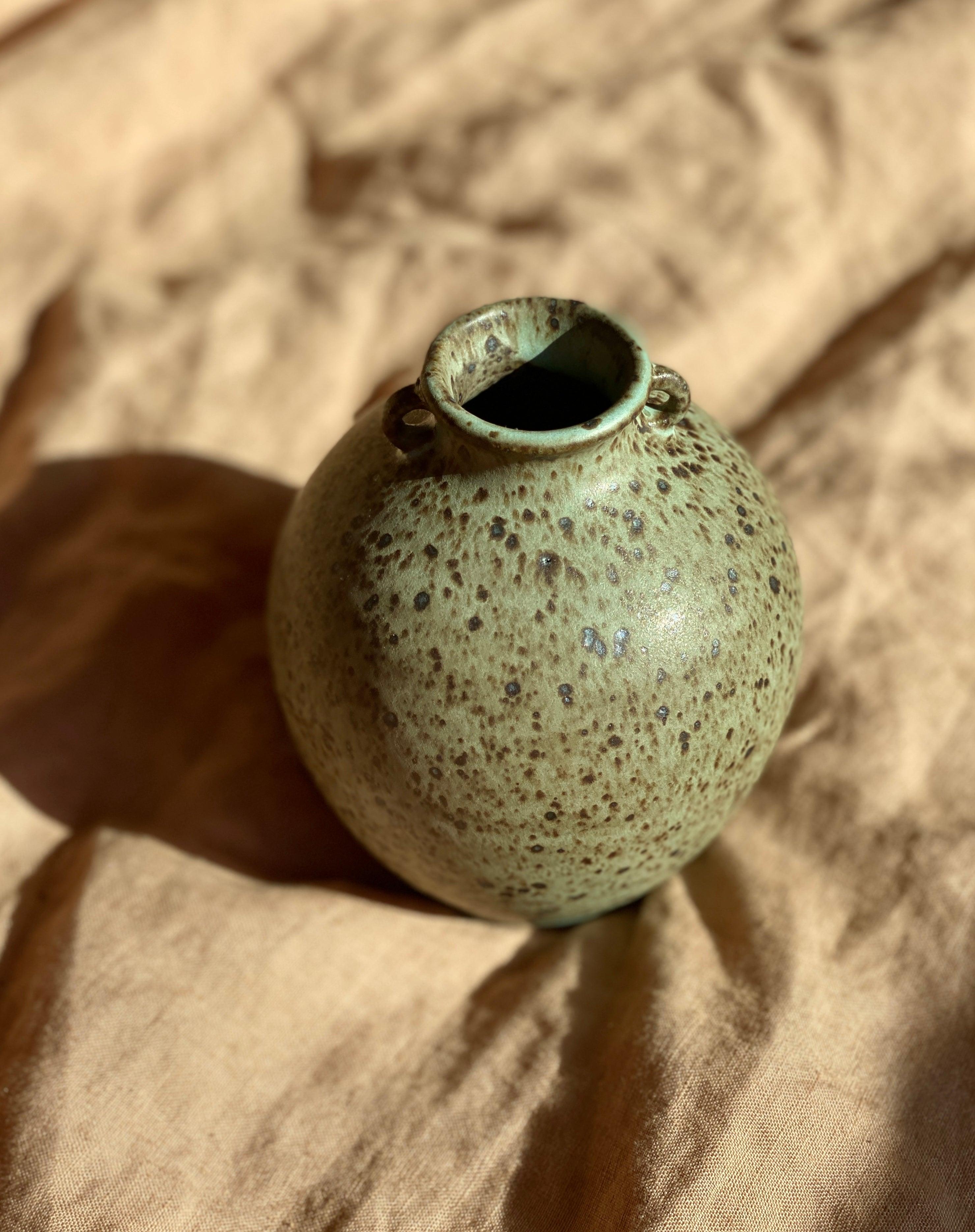 Blue speckled bud vase No. 2 - Dana Chieco Studio