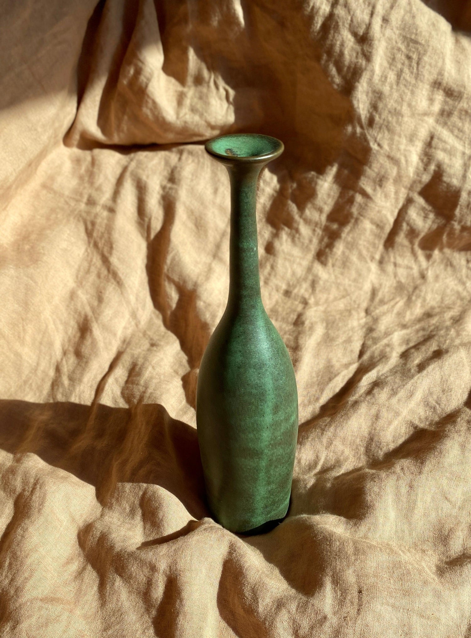 Green decorative bottle No. 9 - Dana Chieco Studio