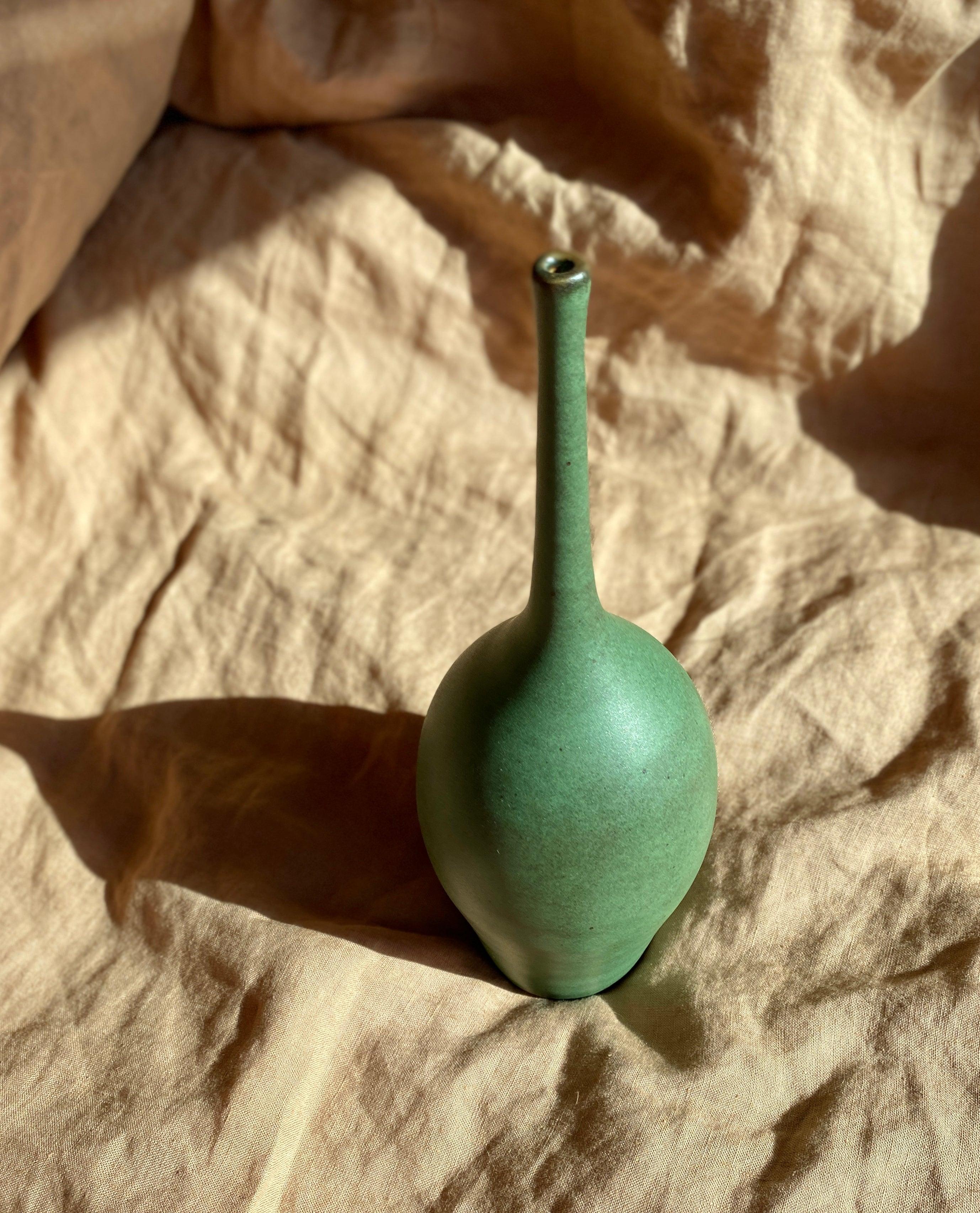 Green decorative bottle No. 6 - Dana Chieco Studio