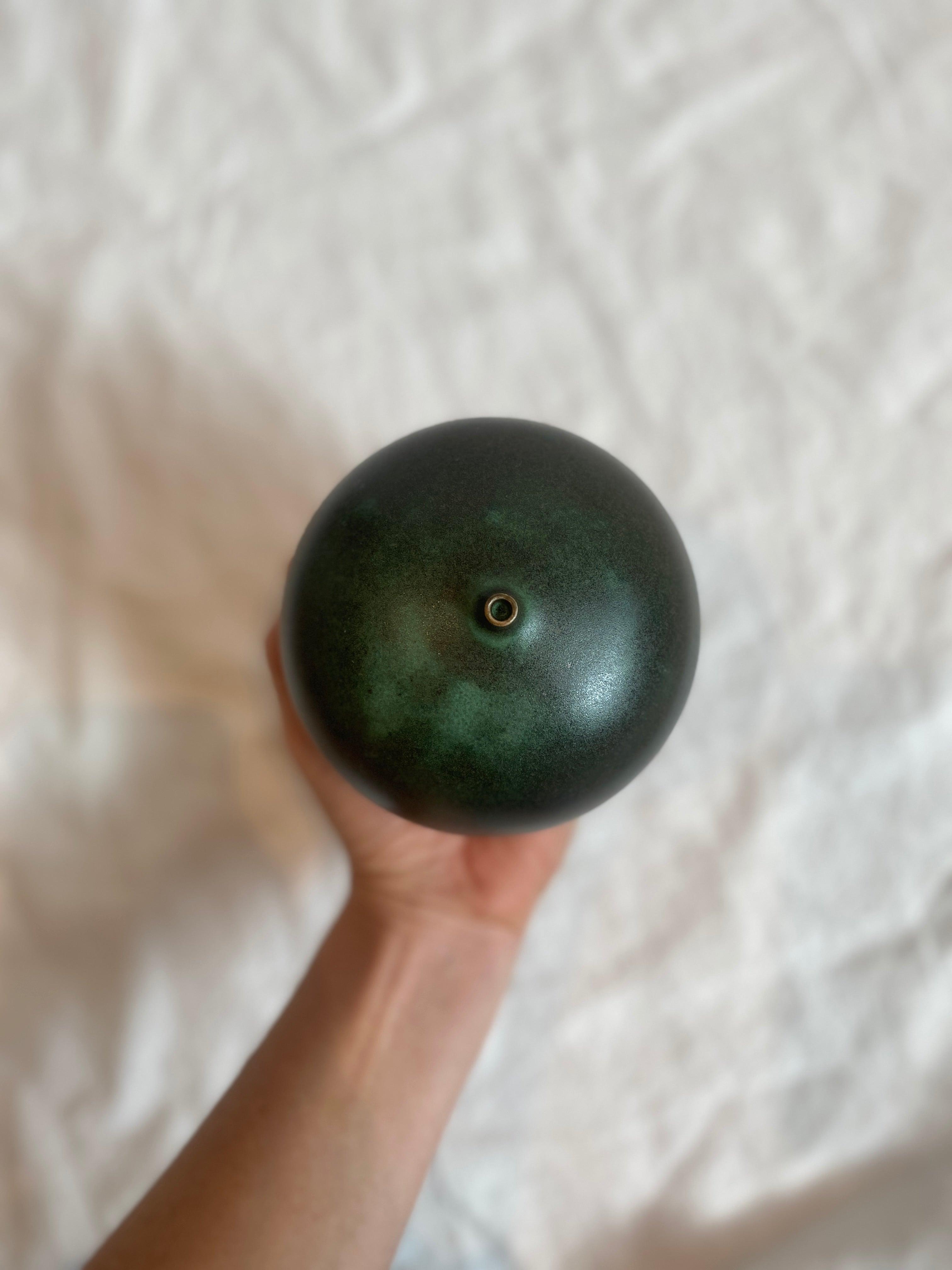 Green wide tiny neck vessel no. 24 - Dana Chieco Studio