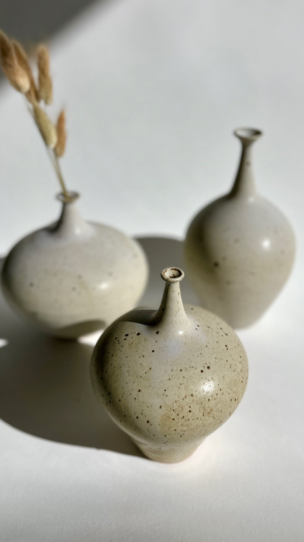 Lavender speckled bottleneck no. 1