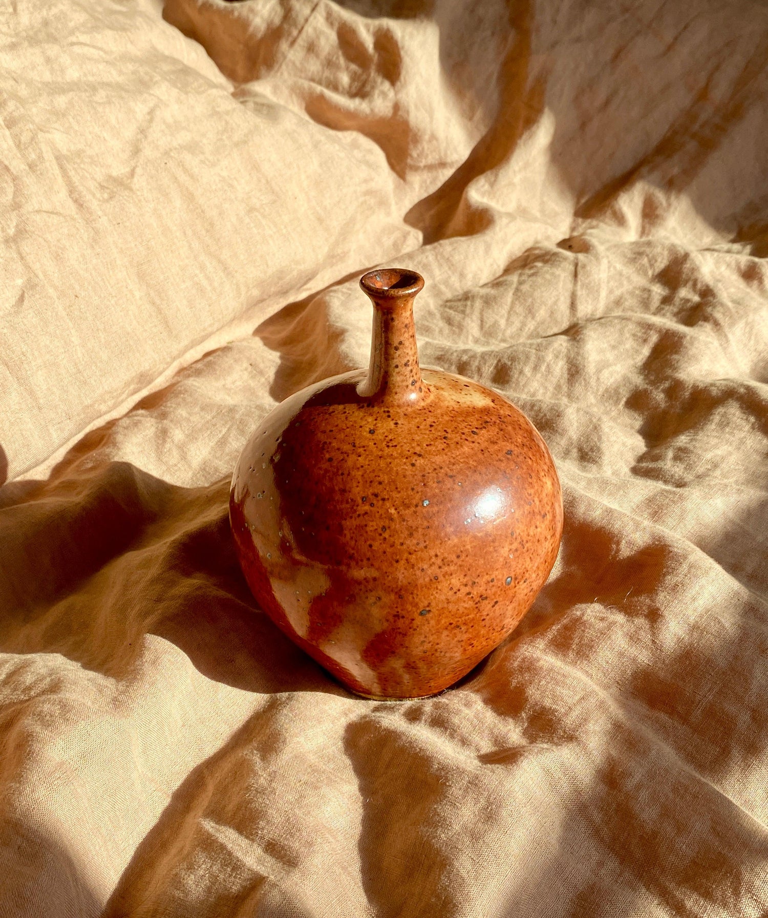 Shino wide bottle-neck decorative vase No. 3 - Dana Chieco Studio