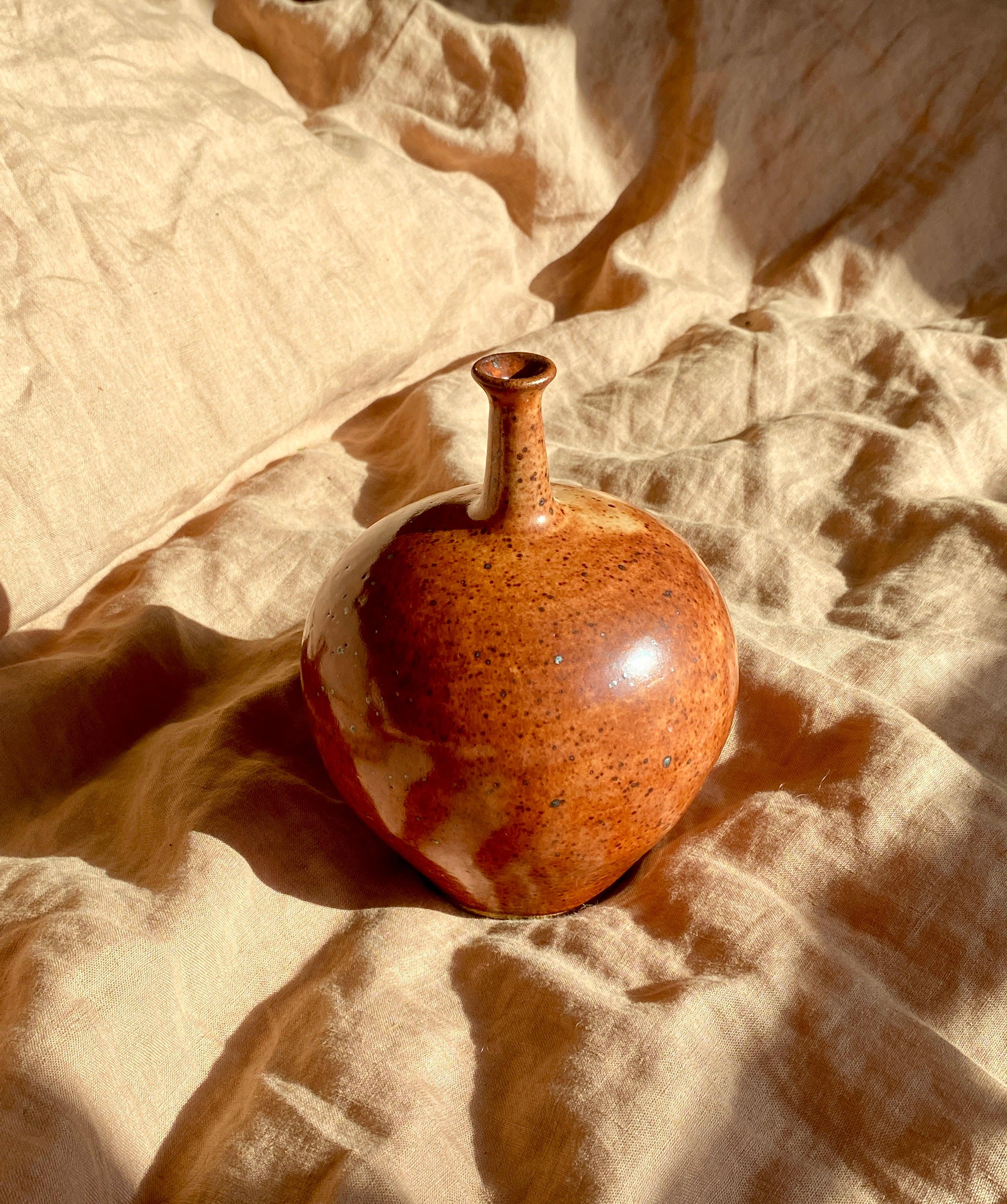 Shino wide bottle-neck decorative vase No. 3 - Dana Chieco Studio