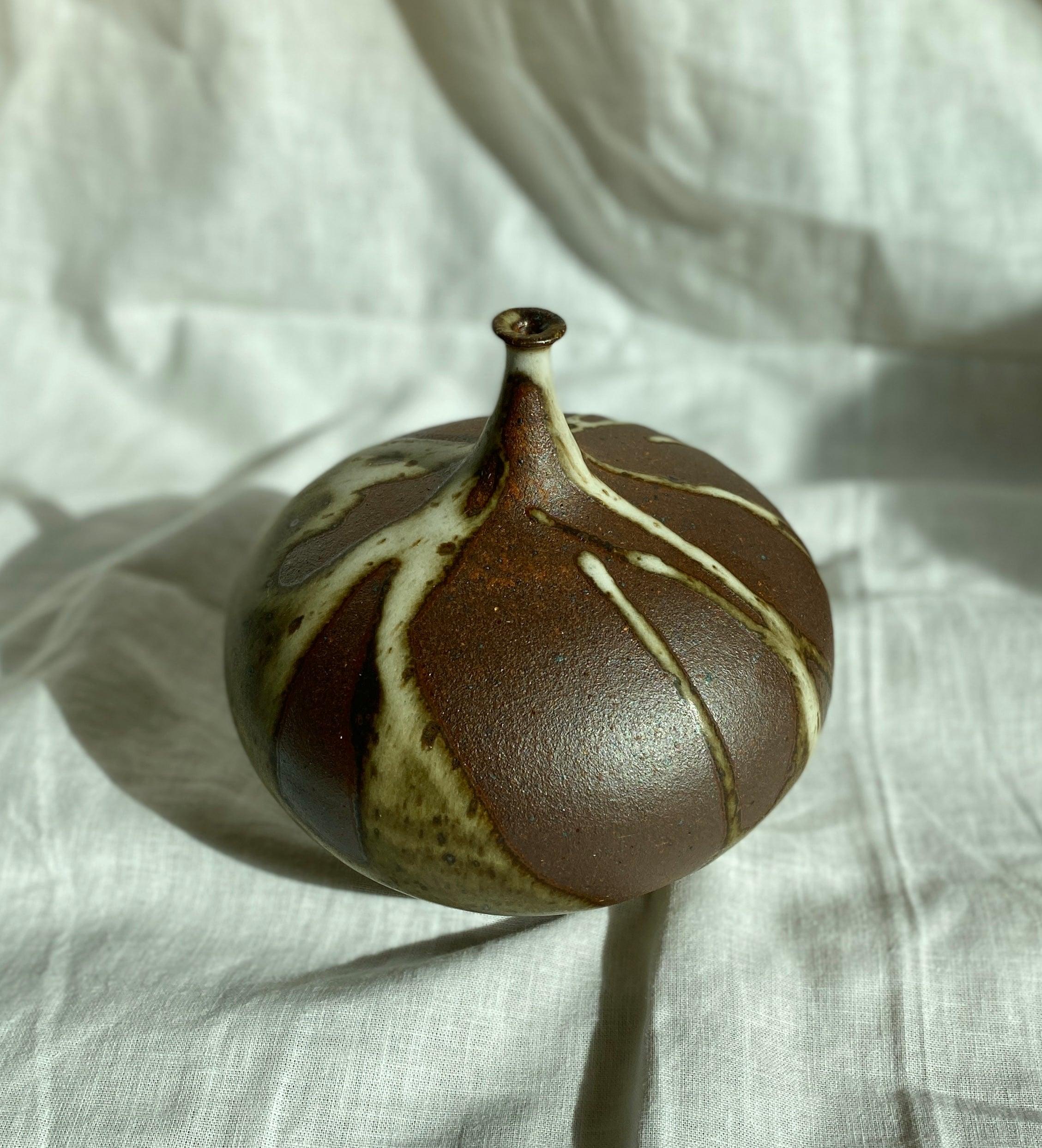 Poured glaze on red clay no. 1 - Dana Chieco Studio