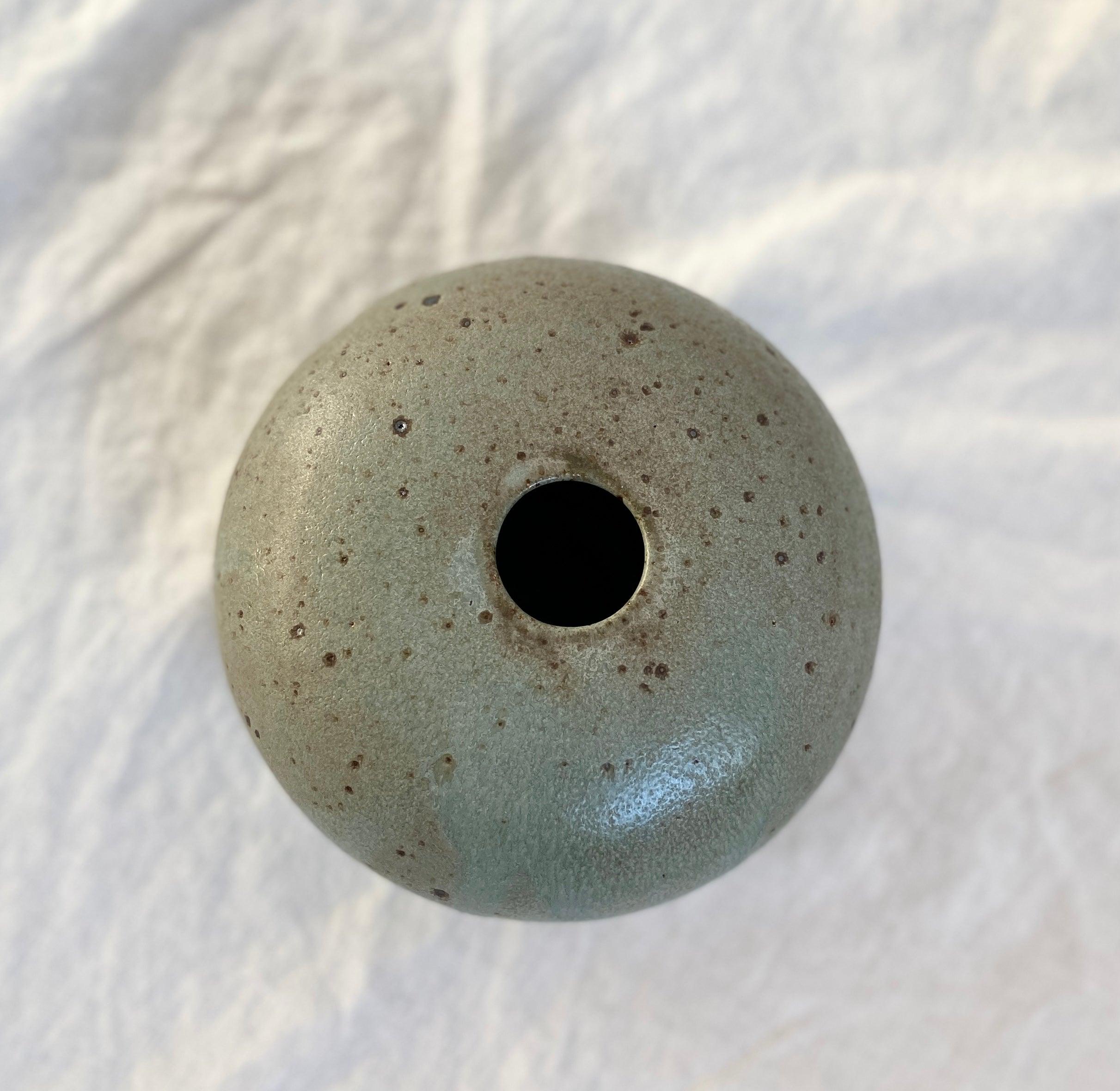 Blue speckled wide vessel - Dana Chieco Studio