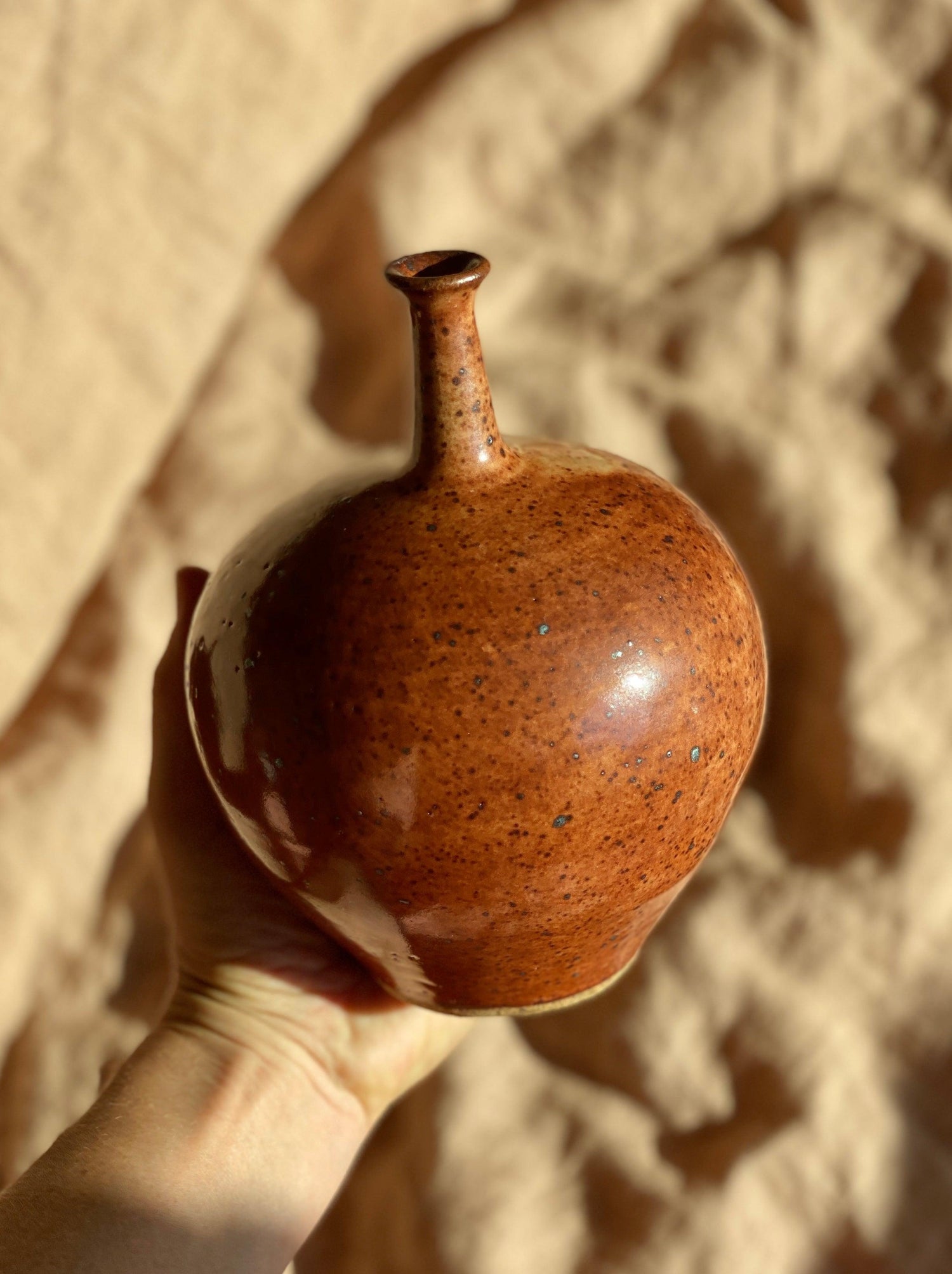 Shino wide bottle-neck decorative vase No. 3 - Dana Chieco Studio