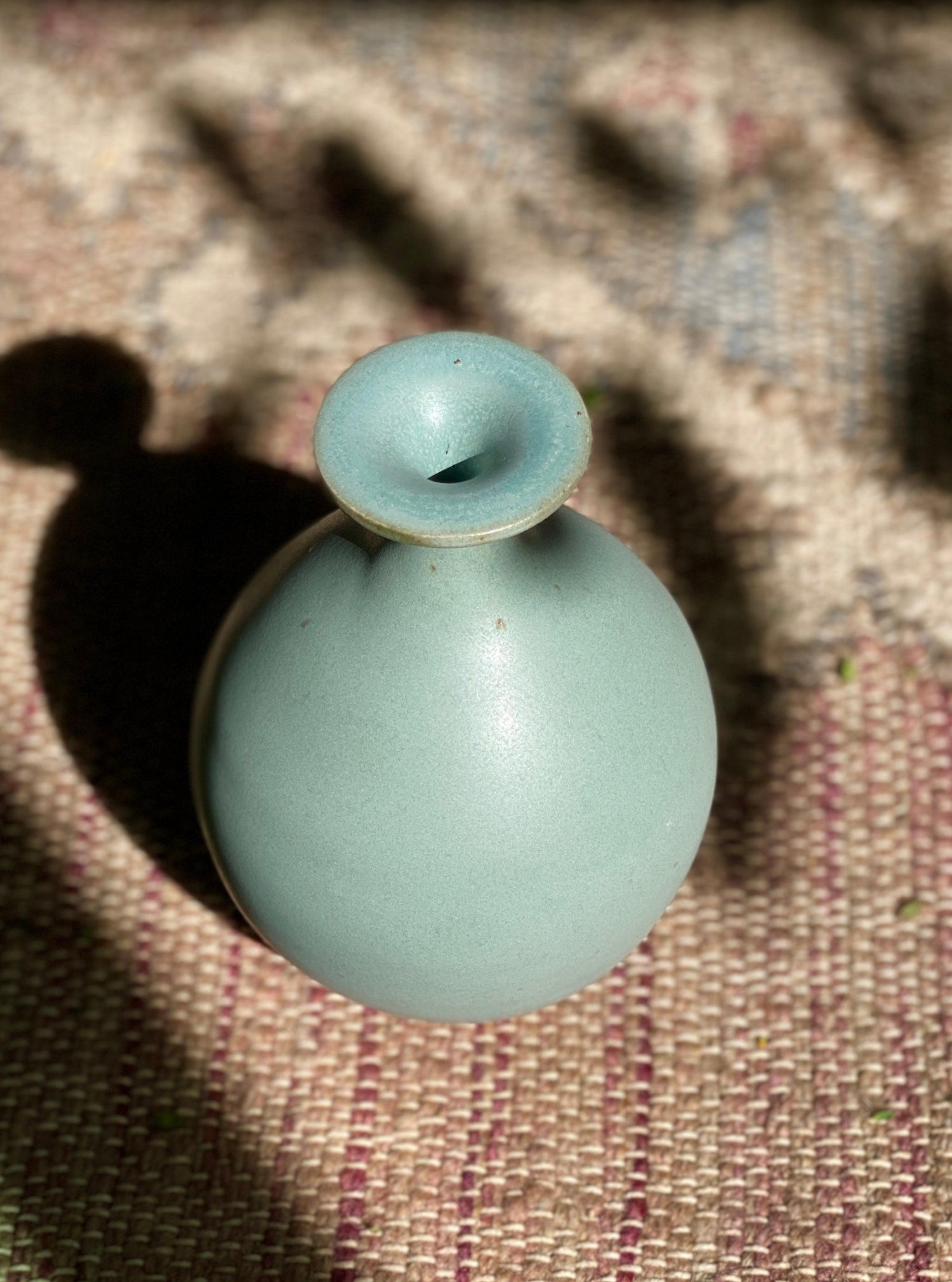 Blue flared-neck decorative bottle No. 3 - Dana Chieco Studio