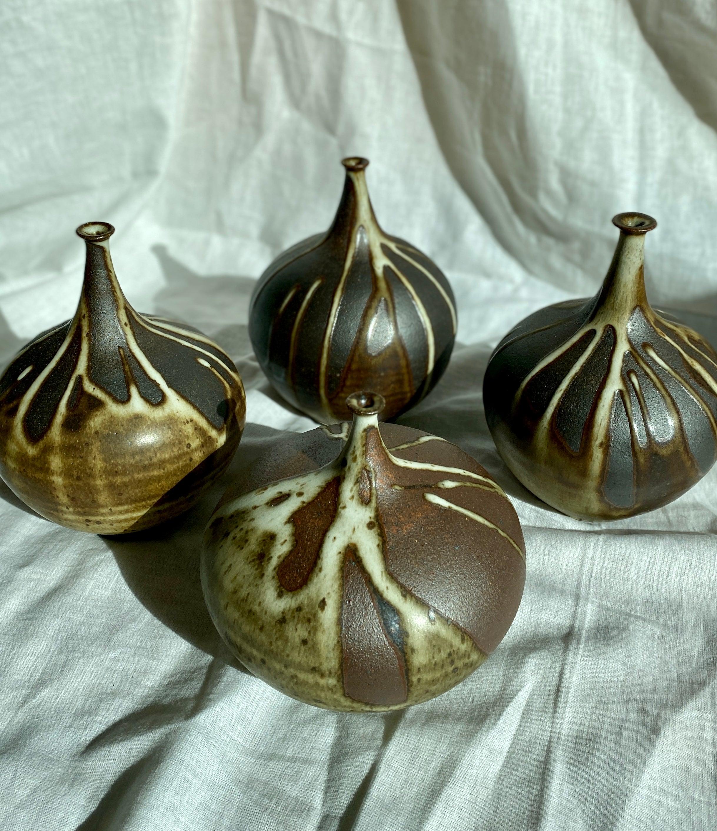 Poured glaze on black clay no. 2 - Dana Chieco Studio