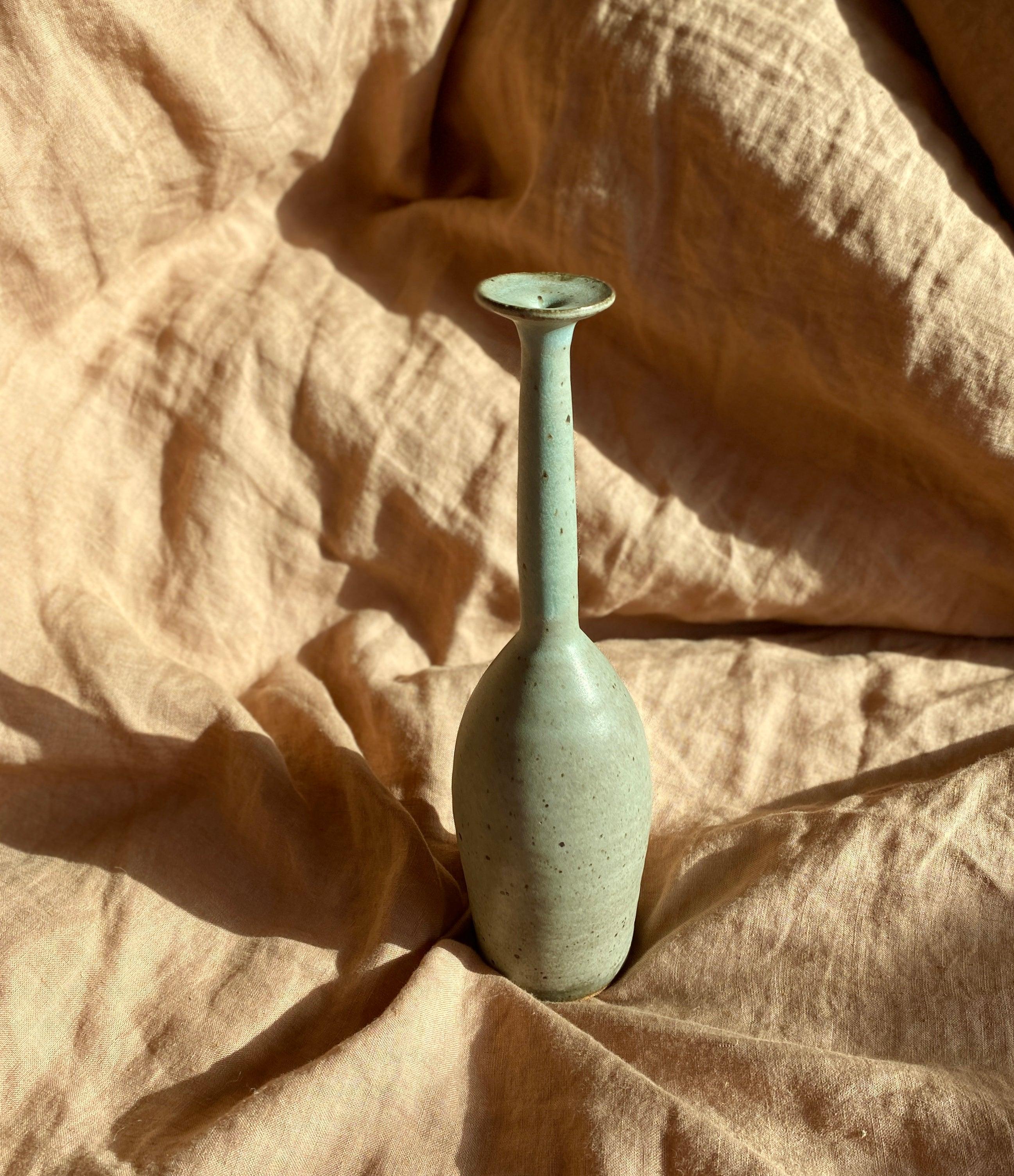 Blue speckled decorative bottle No. 4 - Dana Chieco Studio