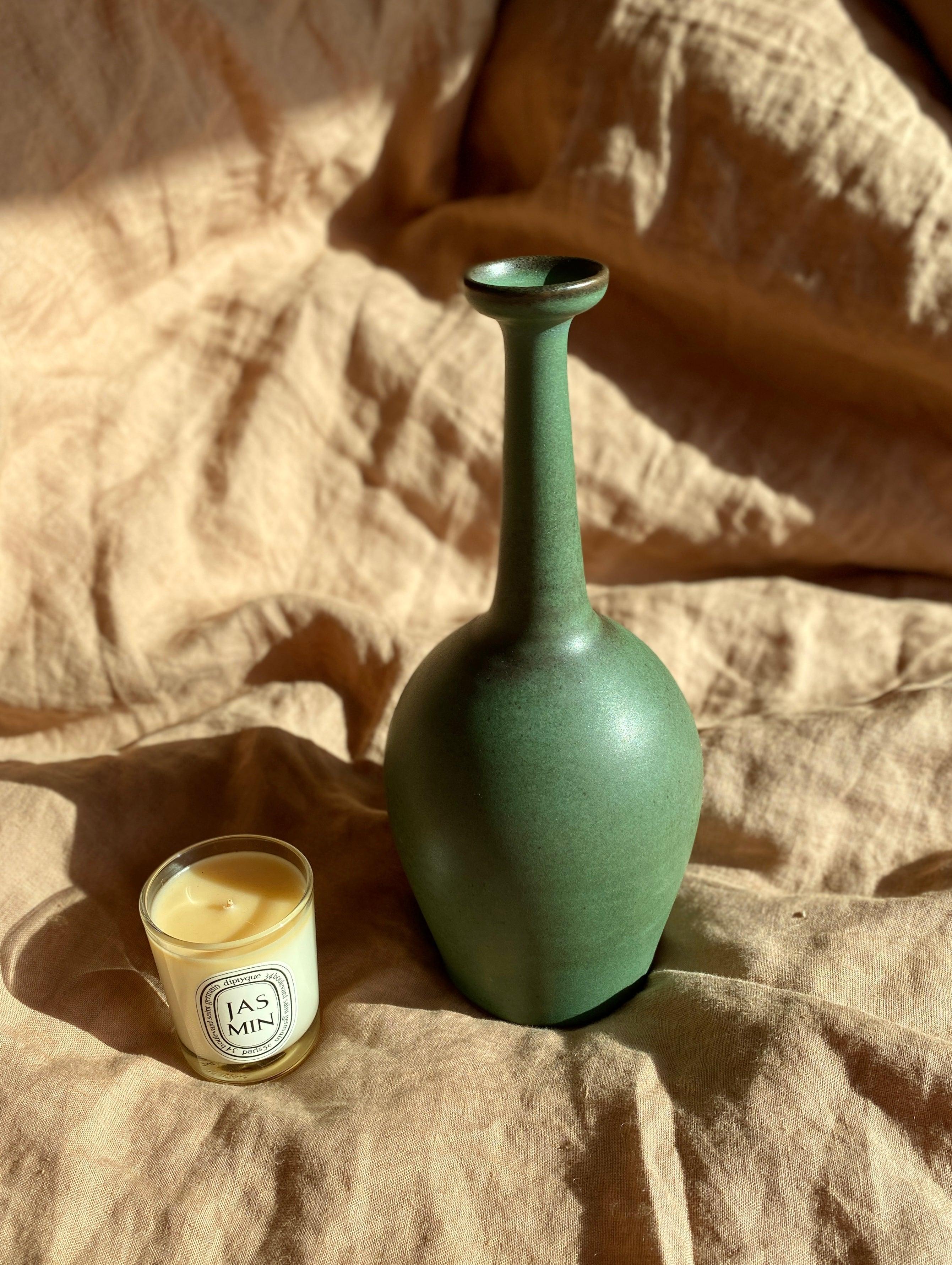 Green decorative bottle No. 14 - Dana Chieco Studio